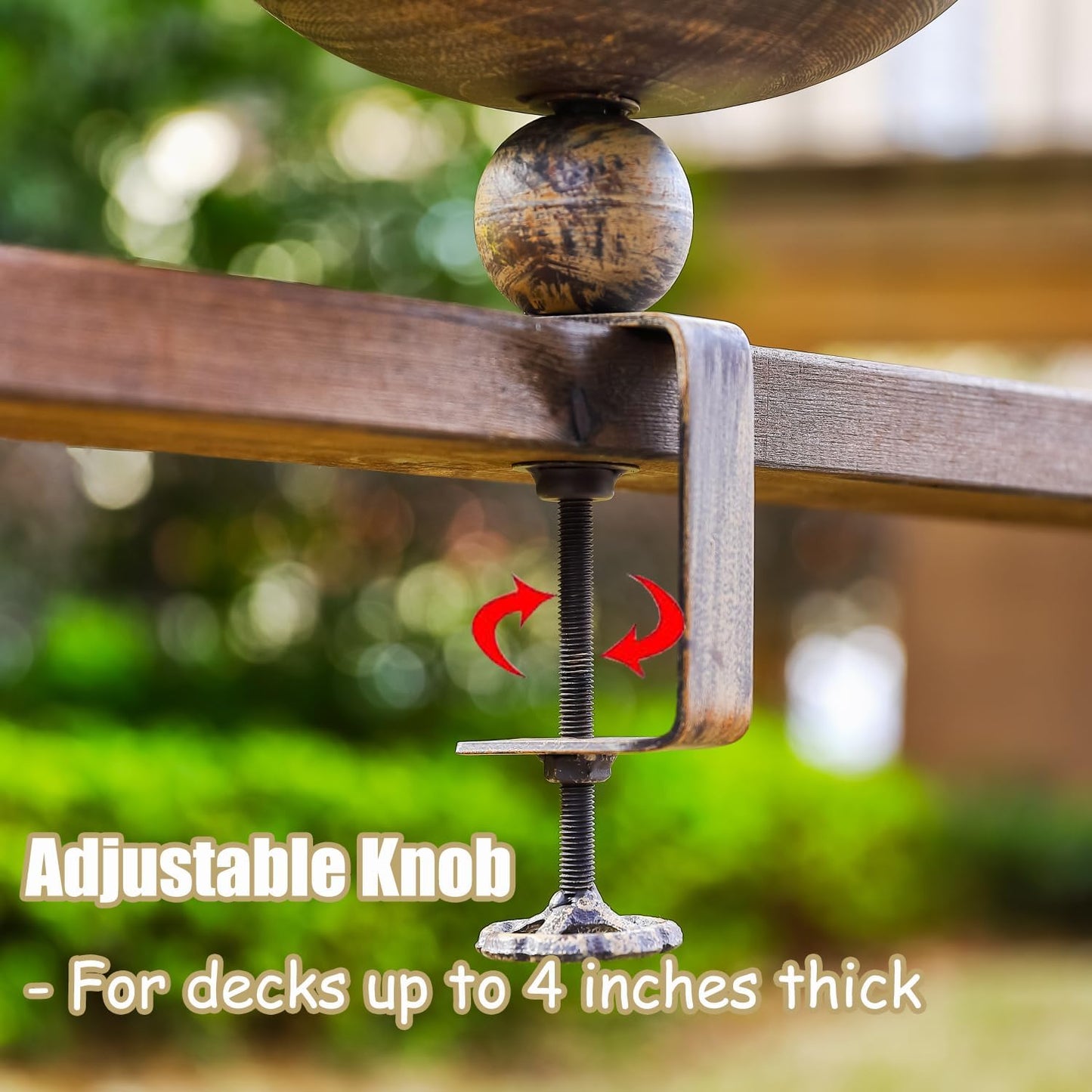 Deck Mounted Bird Bath and Feeder, 2-in-1 Balcony Metal Birdbaths for 