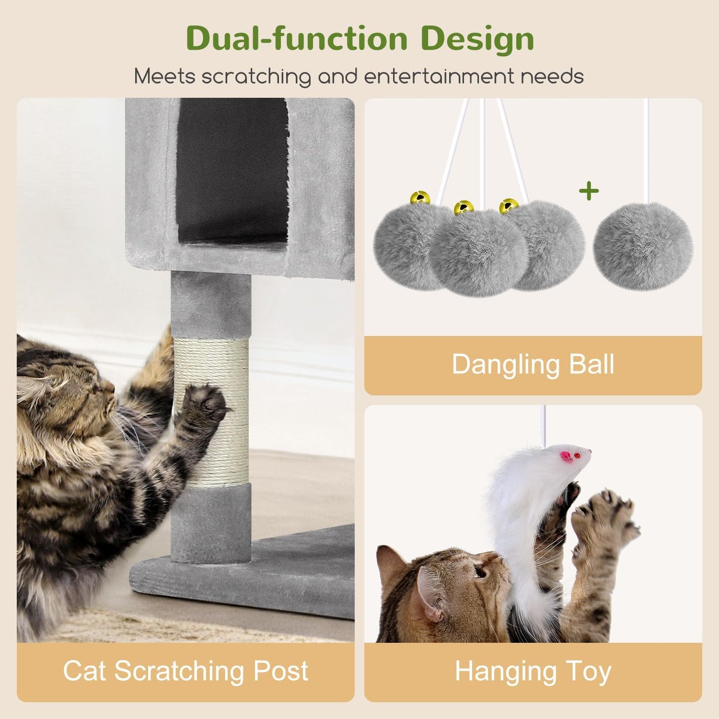 Globlazer Cat Trees and Towers for Multiple Adult Cats, 82-inch XXL Ta