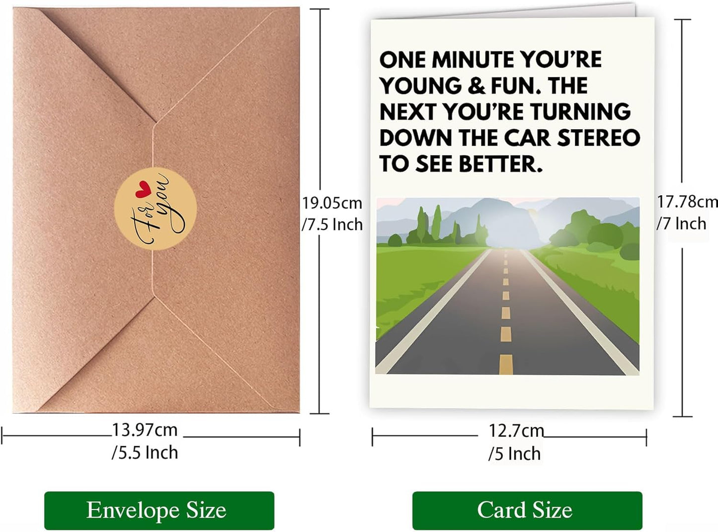 Funny Birthday Cards, Funny Birthday Cards for Men & Women, Happy Birthday card for Husband & Mom, 40th 50th 60th 70th 75th Birthday Card