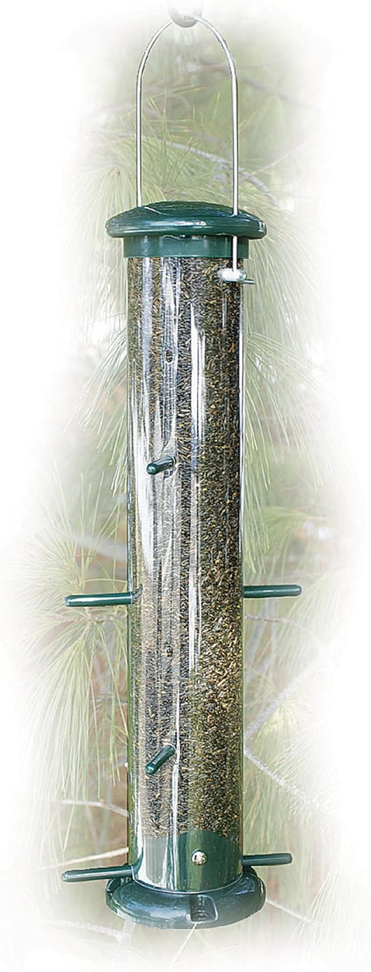 Woodlink NATUBE9 Audubon Plastic 8 Port Thistle Finch Feeder, Green, 15-Inch