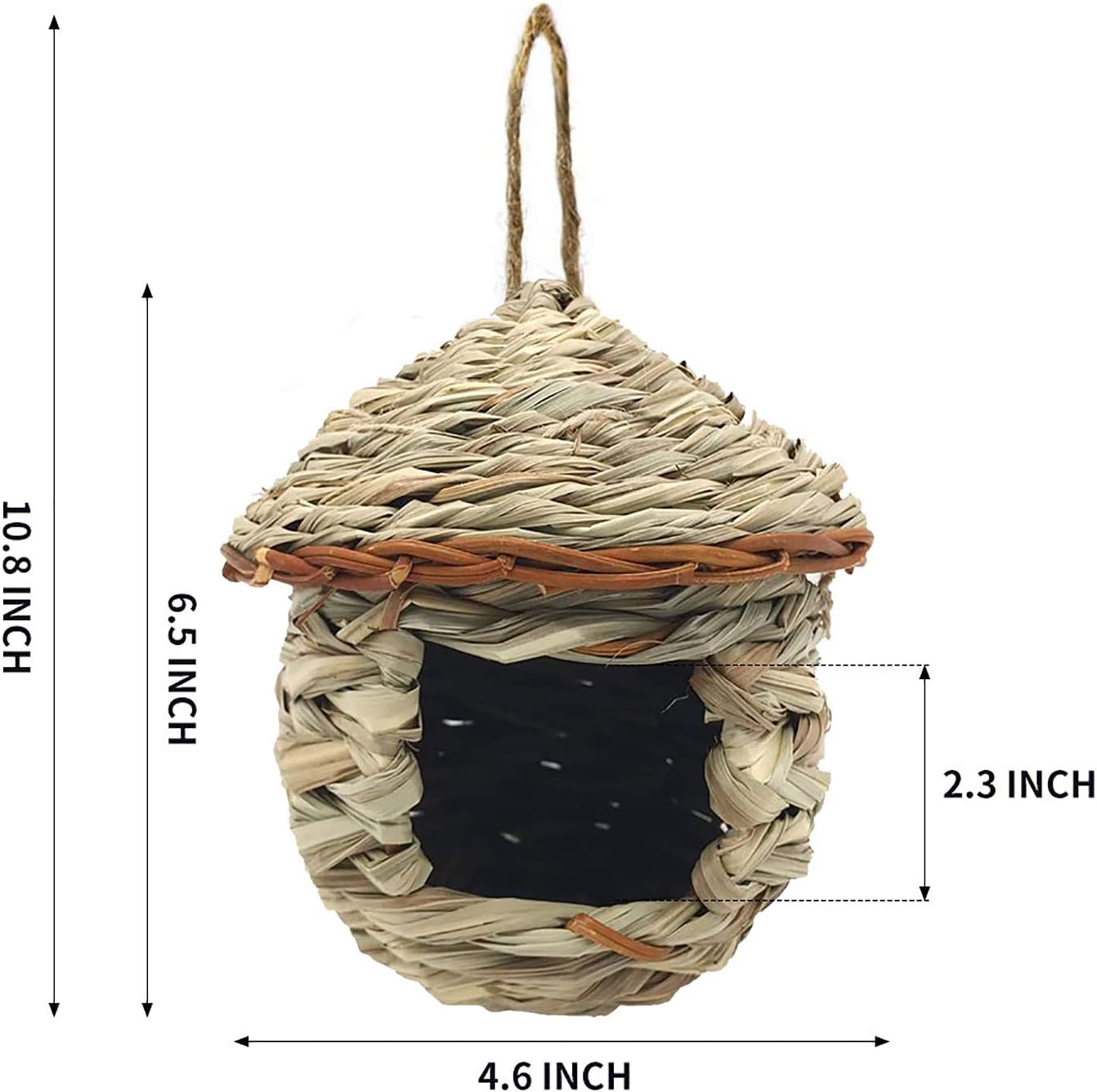3 Pack Hummingbird House, Hand Woven Bird Nest for Outdoors Hanging, Small Grass Bird Houses for Outside, Natural Fiber Bird Hut Roosting Pocket for Finch Canary Chickadee