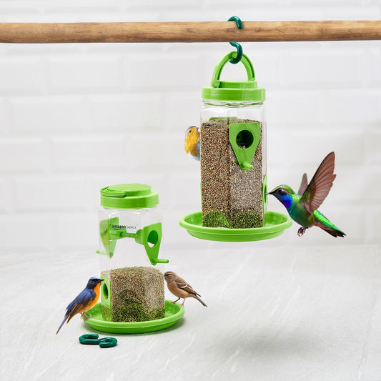 Plastic Hummingbird Feeders for Outdoors Hanging Ant and Bee Proof Hanging Bird Feeder Outside Garden Décor| 500 GMS (Set of 2)