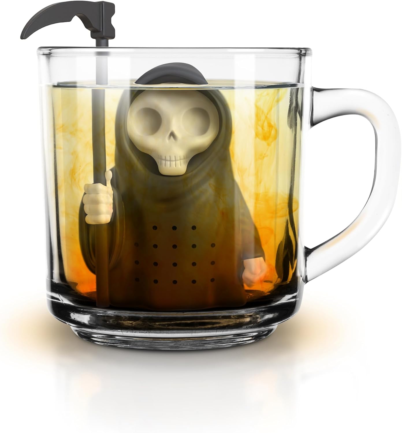 Genuine Fred Grim Steeper Reusable Silicone Tea Infuser, Black Grim Re