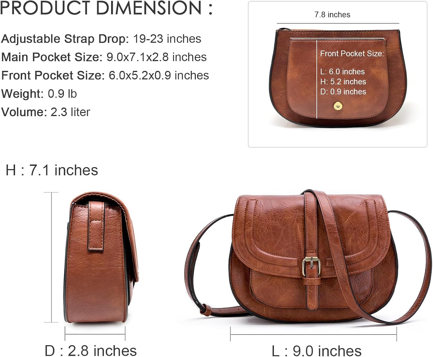AFKOMST Crossbody Bags for Women,Small Saddle Purse and Boho Cross Bod