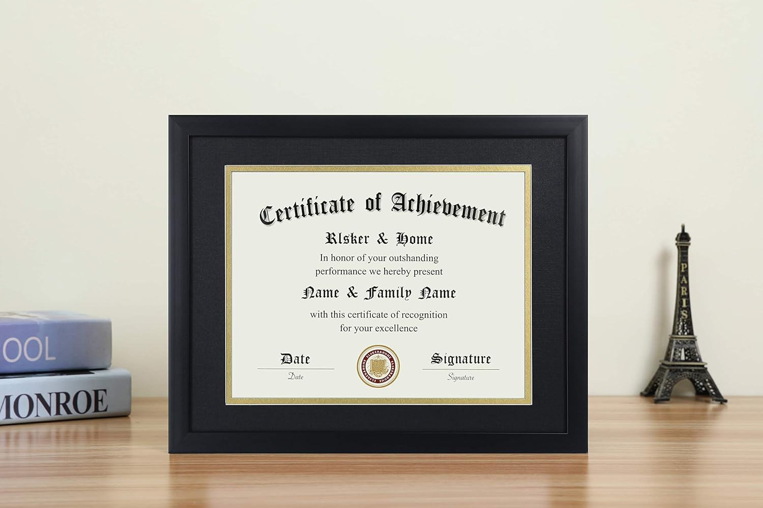 ELSKER&HOME 8.5x11 Certificate Frame - Classic Black Color Frame - Dis