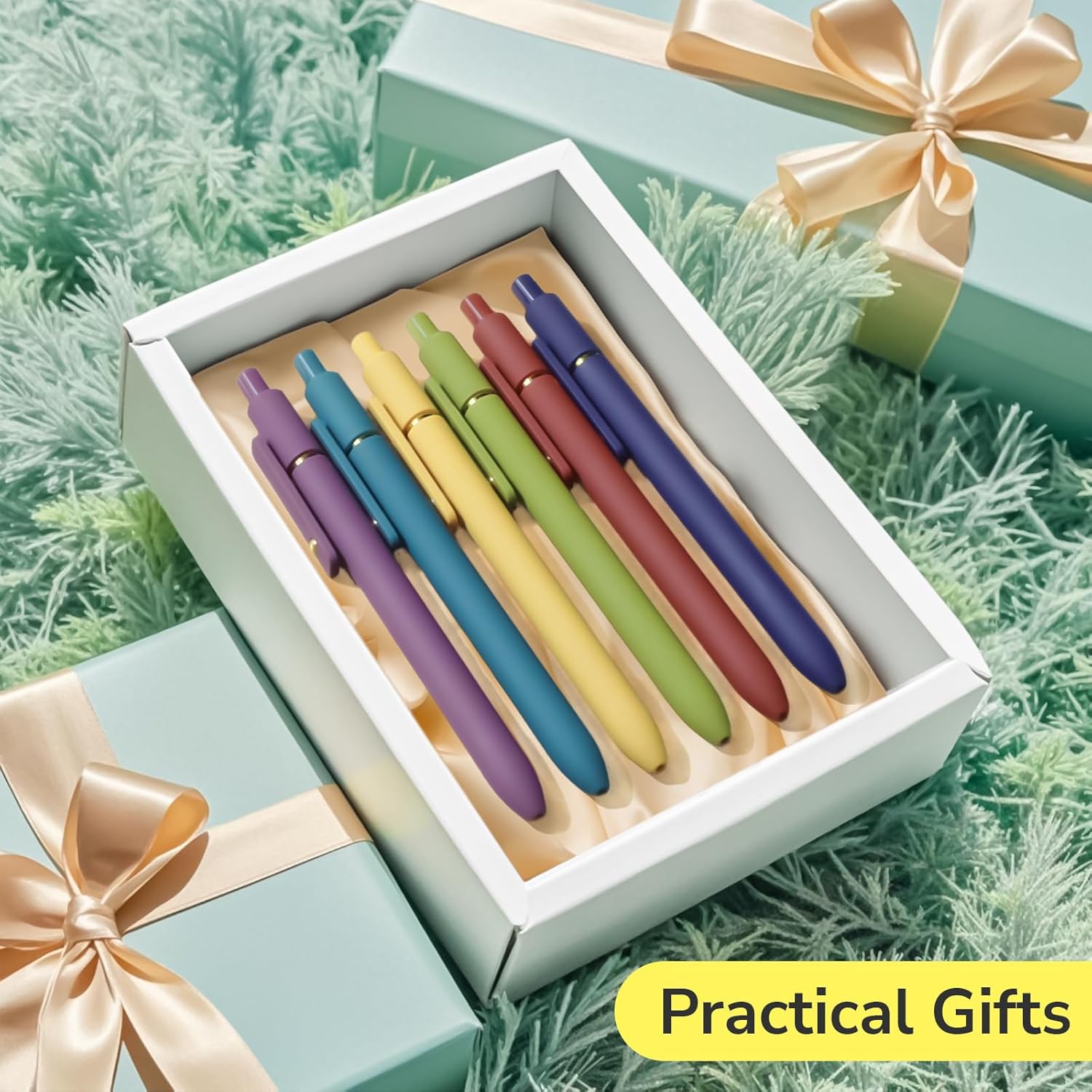 Colorful Pens, 6 Pcs Colored Pens Fine Point Smooth Writing Pen, 0.5mm