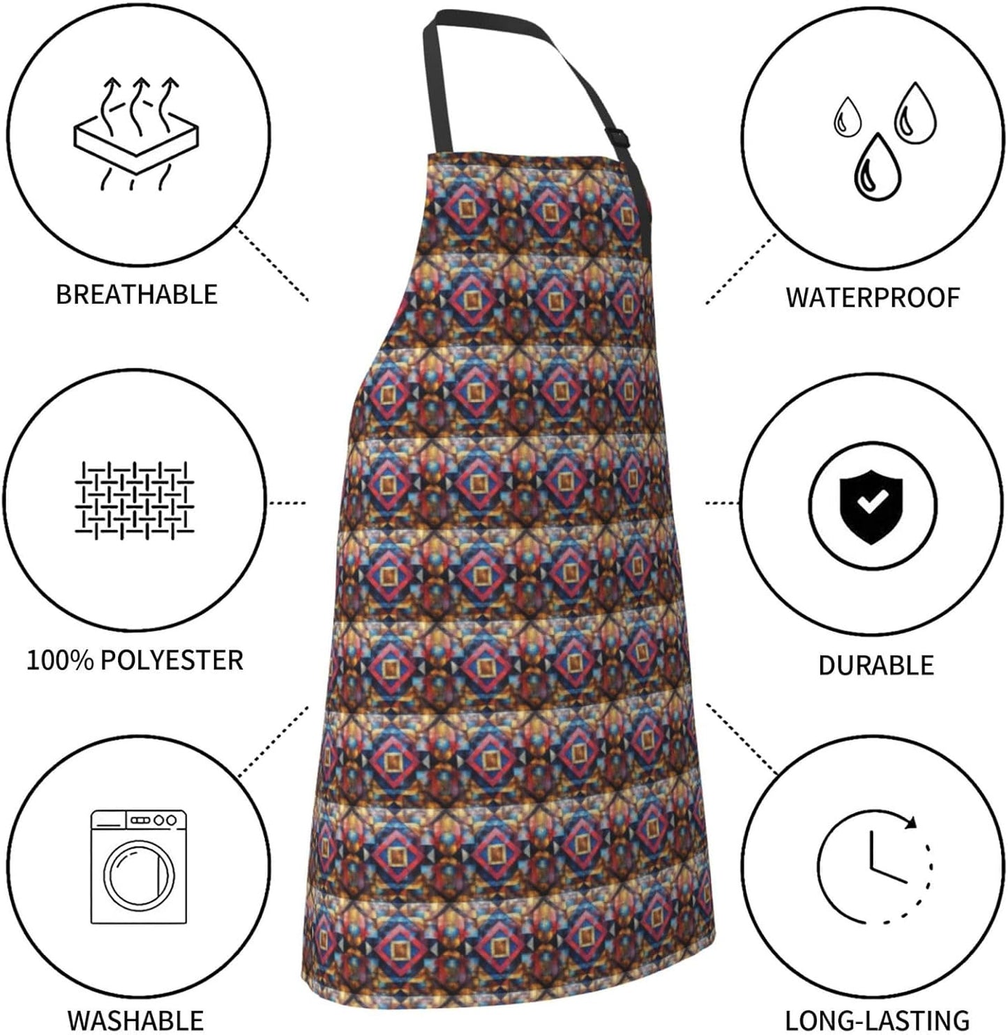 YANYU Shining Overlook Print 28x33 In Kitchen Apron Stylish Chef Apron with Pockets for Cooking Baking Painting