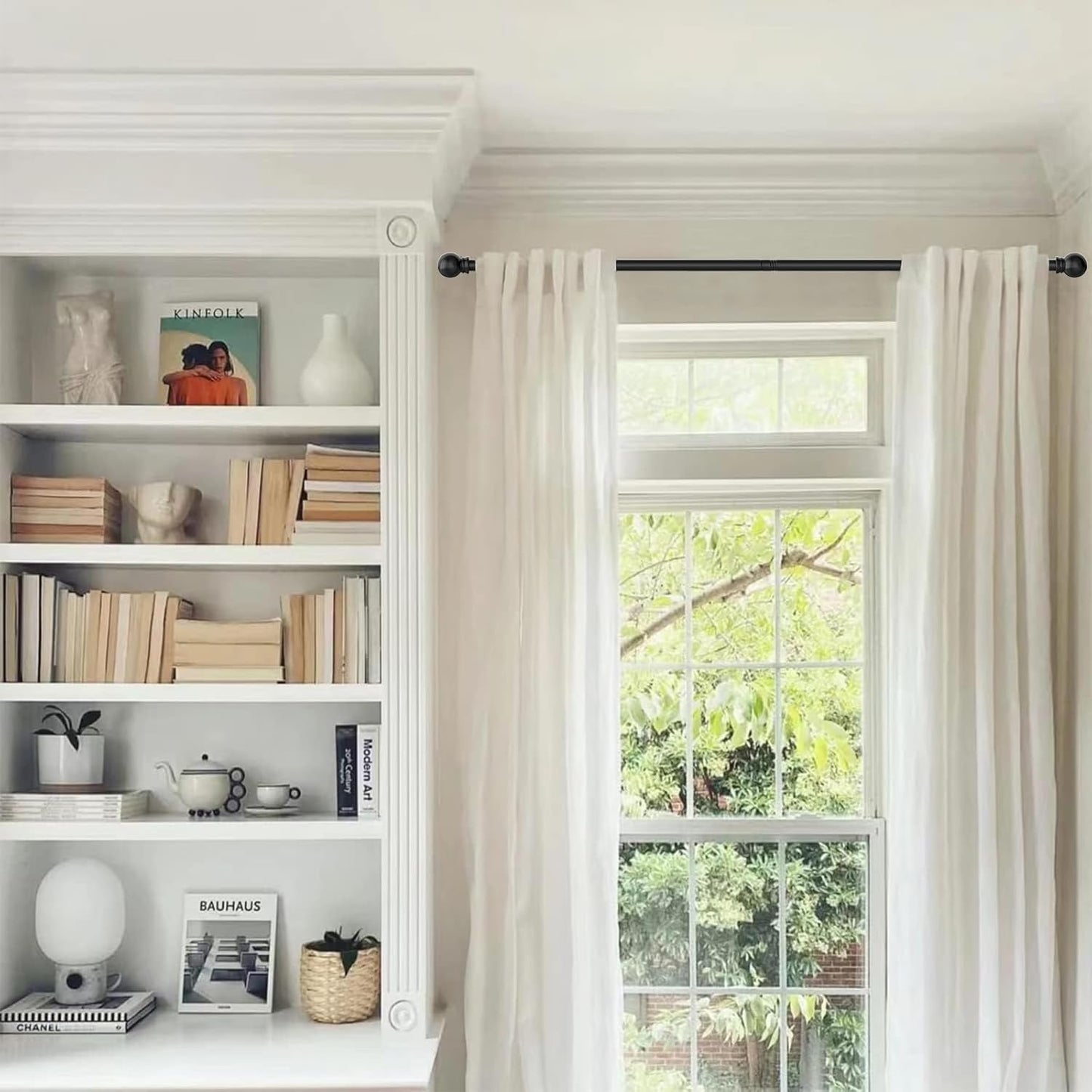 Curtain Rods for windows 32-48 inch, 5/8 inch Decorative Curtain Rod S