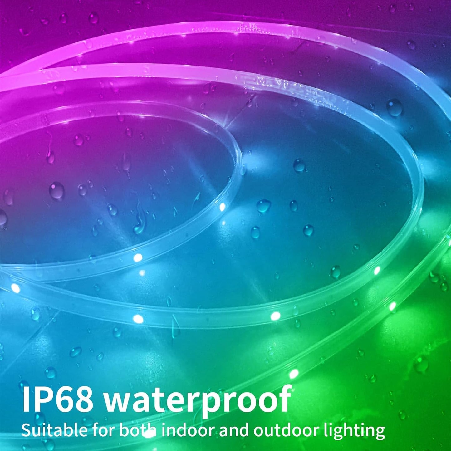 KSIPZE 50ft Outdoor led Strip Lights Waterproof IP68, RGB Outdoor led 