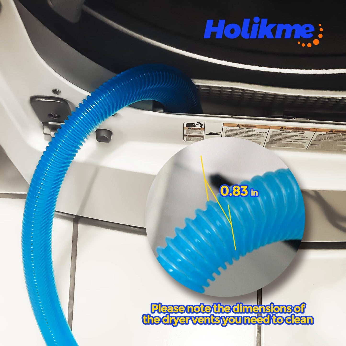 Holikme Dryer Vent Cleaner Kit Dryer Lint Vacuum Attachment Brush, Lin