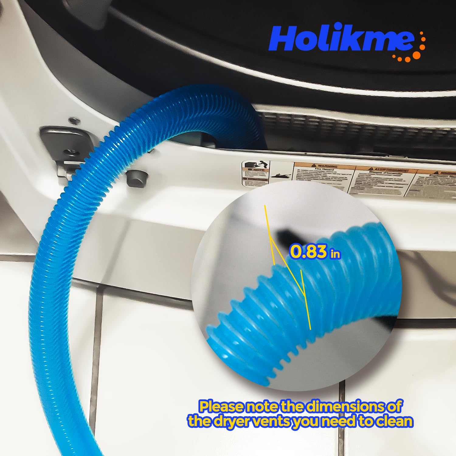 Holikme Dryer Vent Cleaner Kit Dryer Lint Vacuum Attachment Brush, Lin