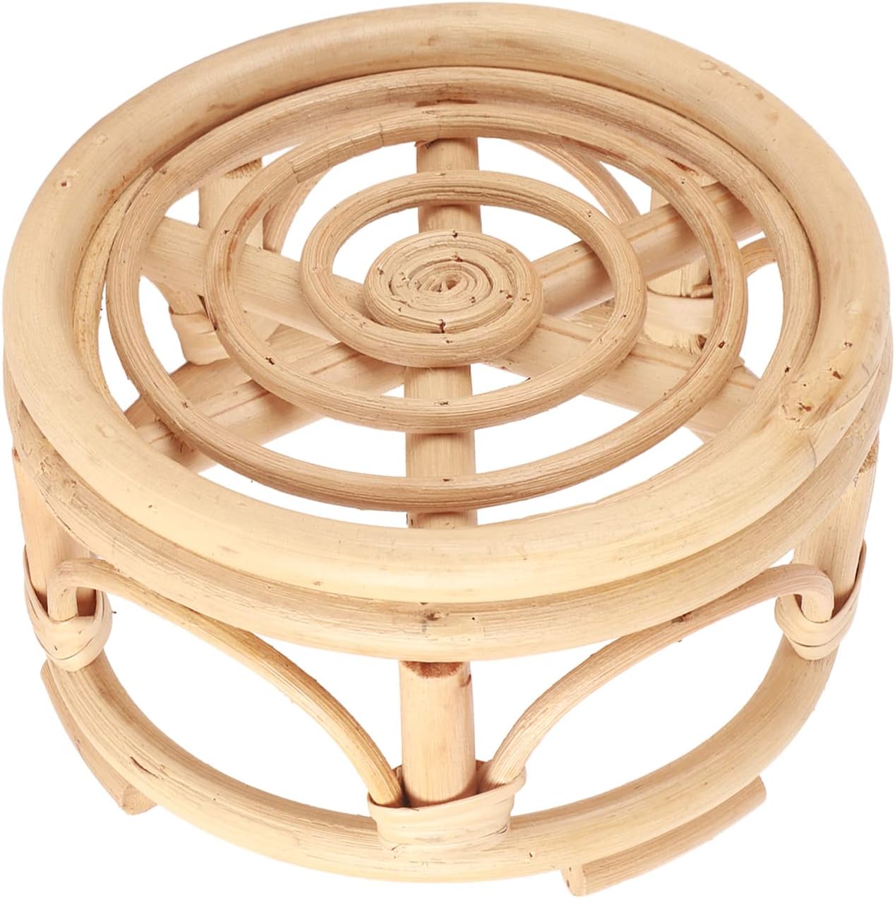 Rattan Flower Pot Stand Plant Stand Round Plant Rack Handmade Rattan P
