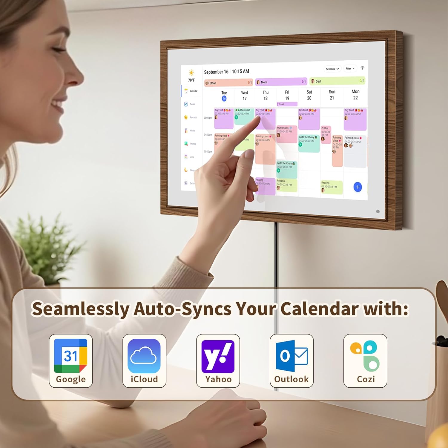 10.1 Inch Digital Calendar Chore Chart with Touchscreen - Full HD Inte