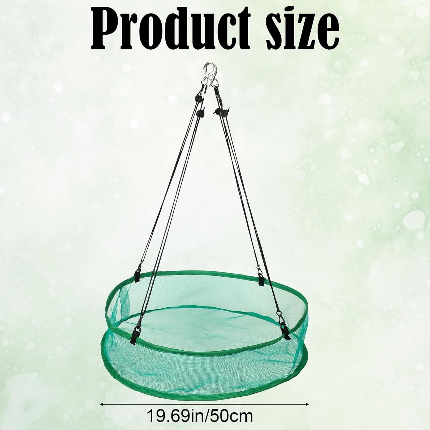 2pcs Bird Feeder Trays, 19.69in Diameter Durable Large Hanging Birdfeeder Mesh Tray with 8 Hanging Ropes and 4 Storage Bags for Outdoor Yard Garden Backyard Attracting Birds(Green)