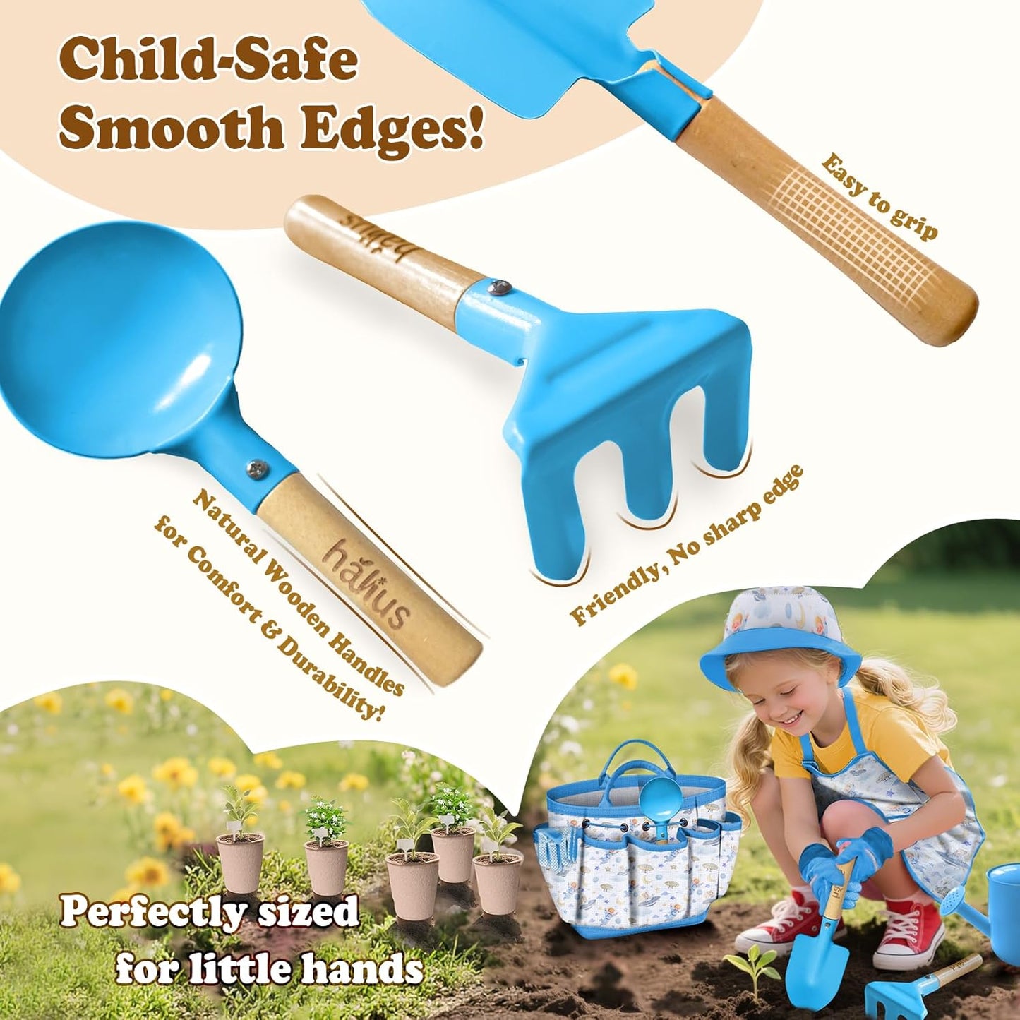 Kids Gardening Tool Set 18PCS Kids Toddler Gardening Set Includes Tote
