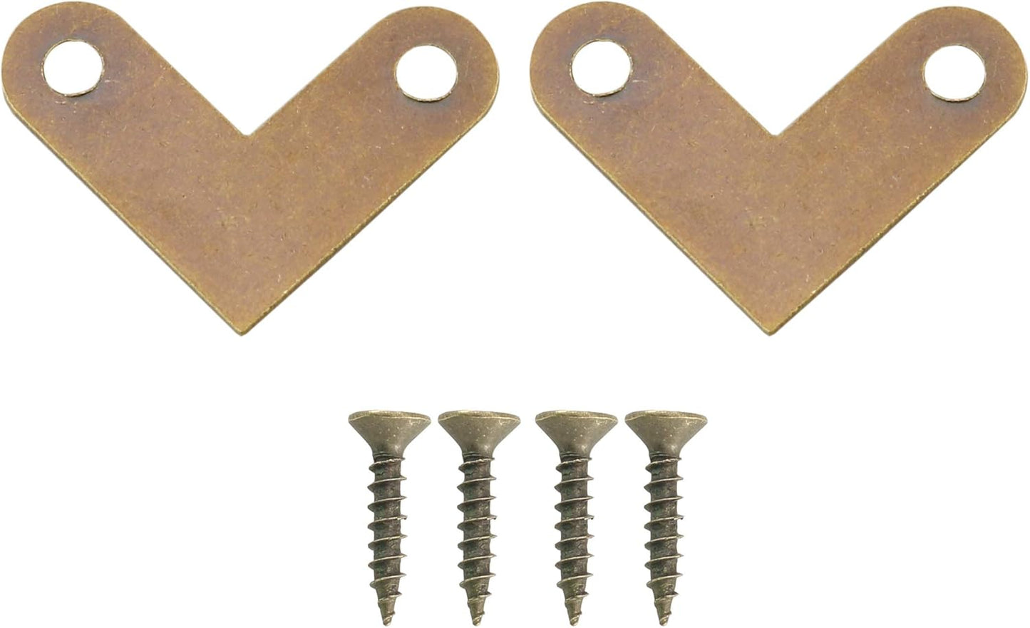 HJ Garden 4pcs L-Shaped Copper Corner Code Brass Flat Corner Bracket J