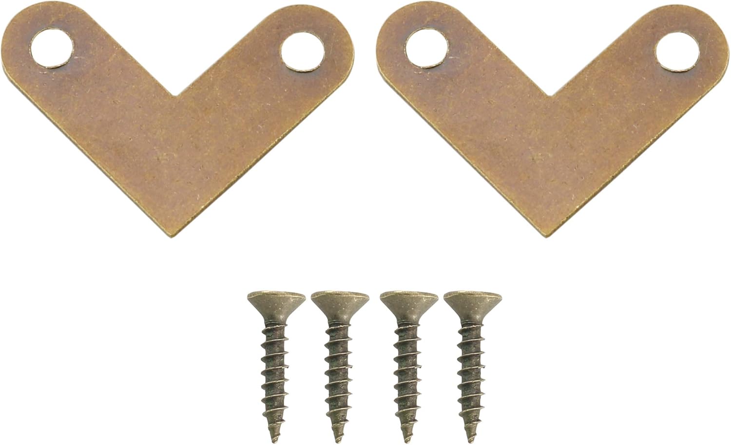 HJ Garden 4pcs L-Shaped Copper Corner Code Brass Flat Corner Bracket J