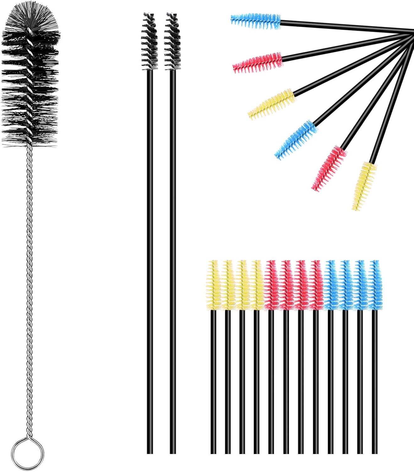 Hummingbird Feeder Cleaning Brushes Set, 21-Piece All-in-One Multi Size Tube Brushes with Stainless Steel Handle for Nectar Ports Cleaning