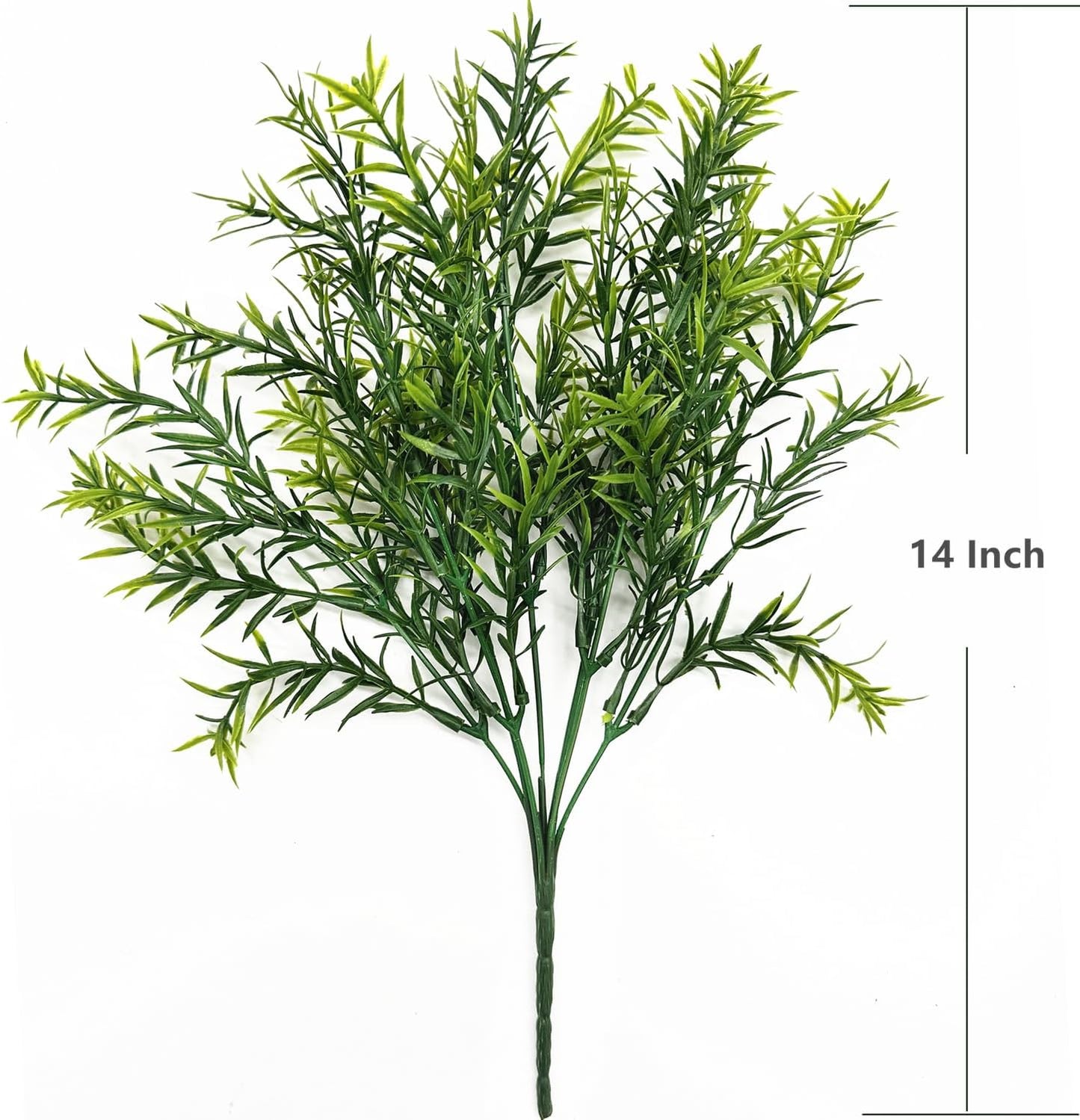 Artificial Rosemary Plants, Fake Plant Bushes Plastic Greenery Grass Faux Shrubs for Home Decor Kitchen Bathroom Farmhouse Room Shelf Desk Coffee Table Vase Pot Planter Filler DIY Decorations 6 Pack