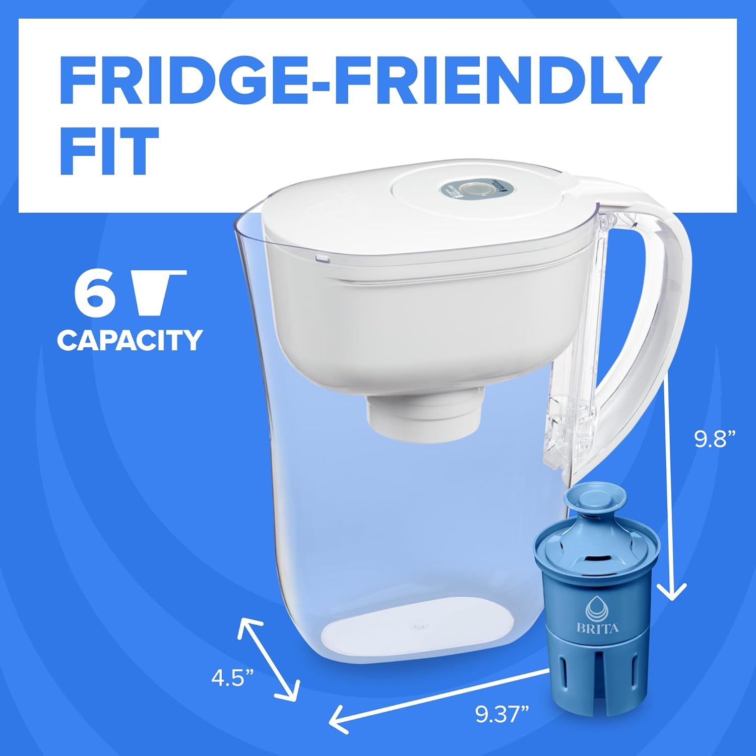 Brita Water Pitcher, Metro Elite Filter, Removes 99% of Lead, Includes