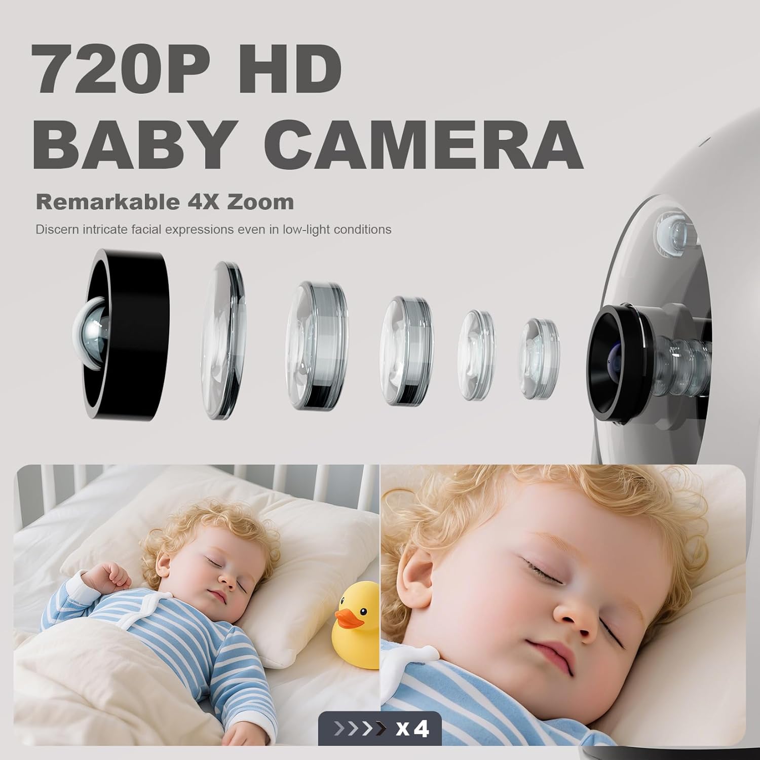 Kidsneed Baby Monitor with Camera and Audio - 5 inch 720P Video Baby M