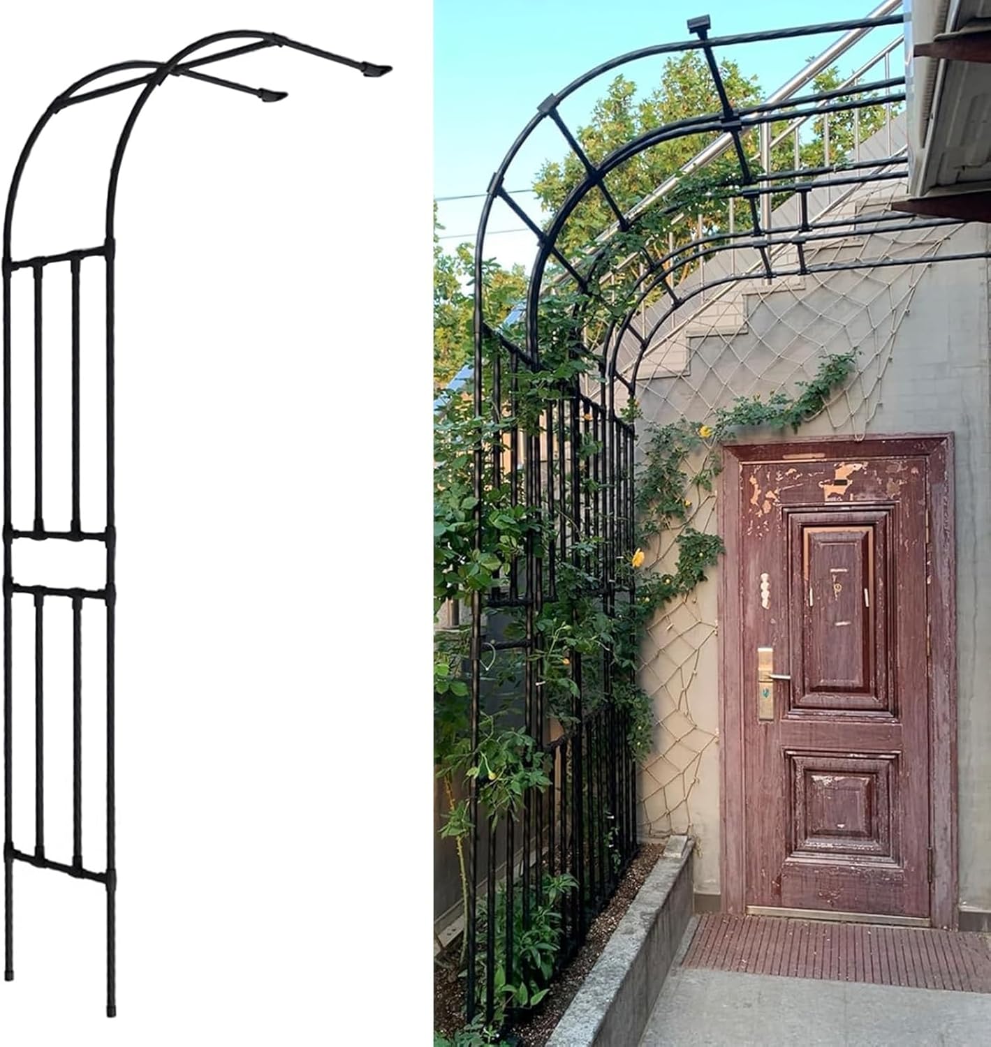 Wedding Garden Arch Trellis, Freestanding Rose Arbor for Climbing Plants & Vines, Outdoor Pergola Archway - 1 PC (3.9FT x 1.3FT x 7.9FT)