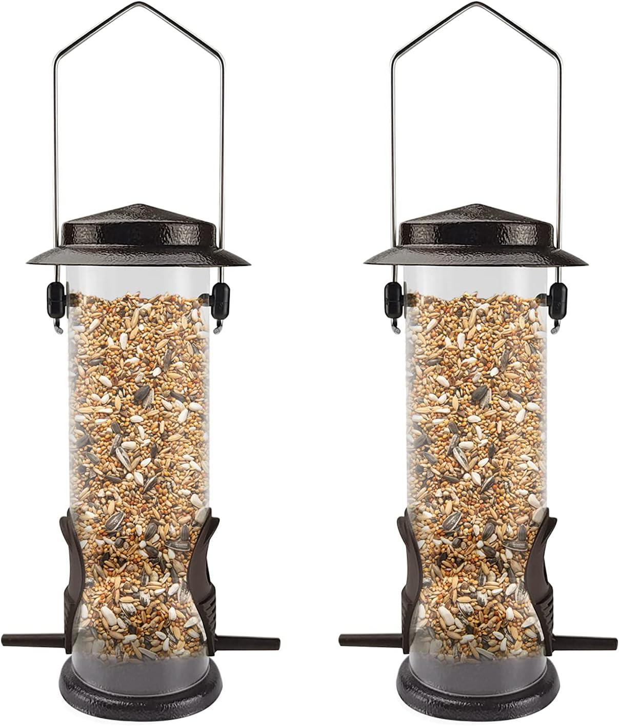 MIXXIDEA Wild Bird Feeders for Outdoors Hanging 2 Pack Stainless Steel