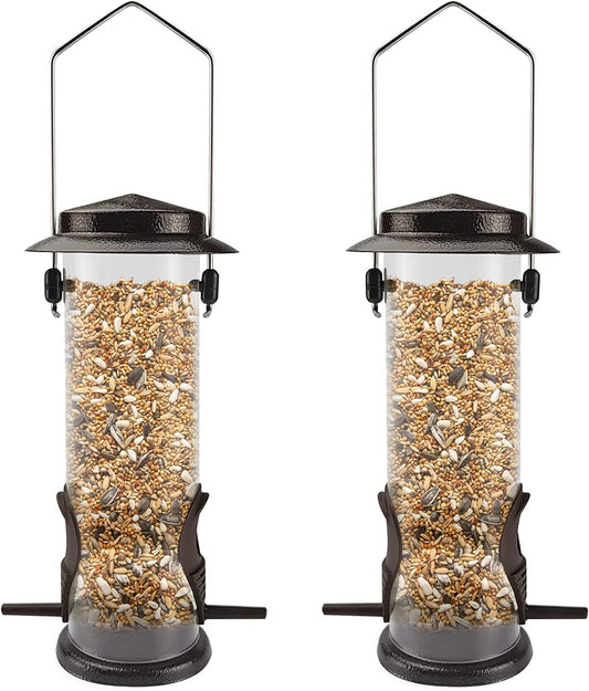 MIXXIDEA Wild Bird Feeders for Outdoors Hanging 2 Pack Stainless Steel