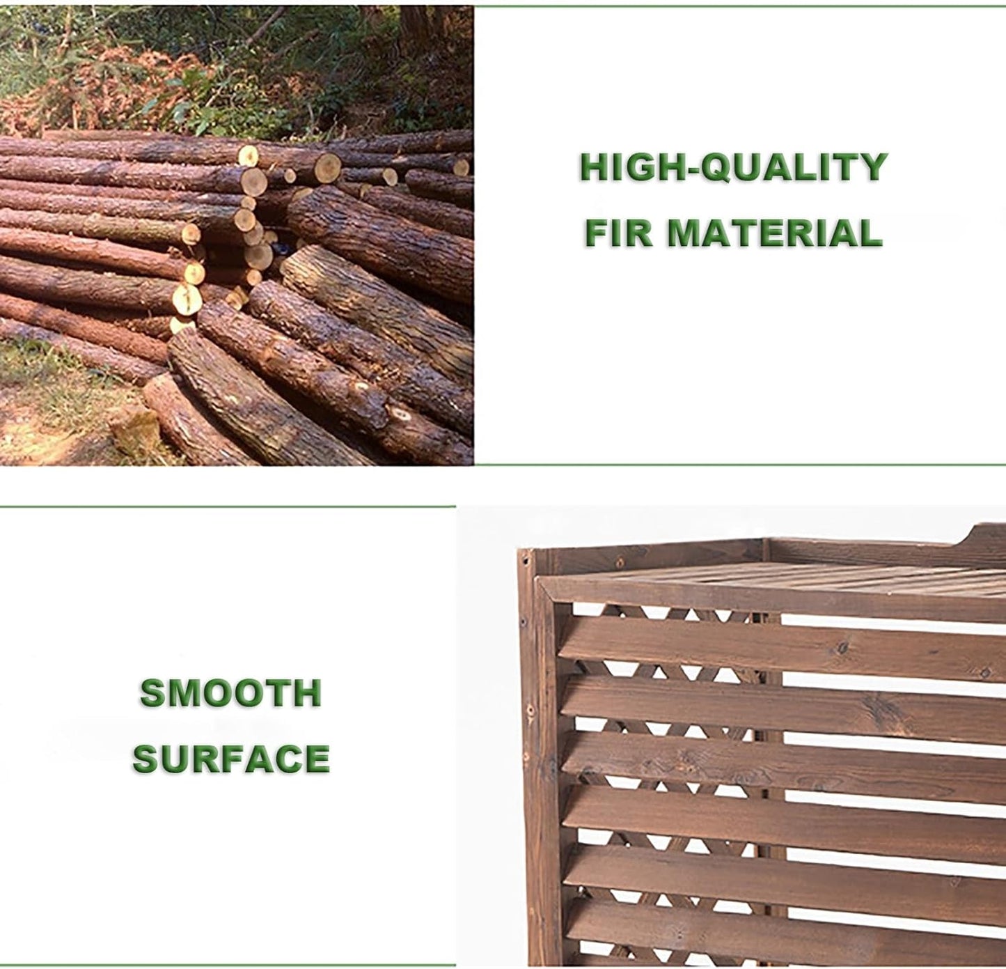 Air Conditioning Covers Outdoor,Flower Rack Shutters,Air Conditioning Cover For Outside Unit Solid Wood,Privacy Screen Anti-Corrosion Flower Stand,for Outside Units.