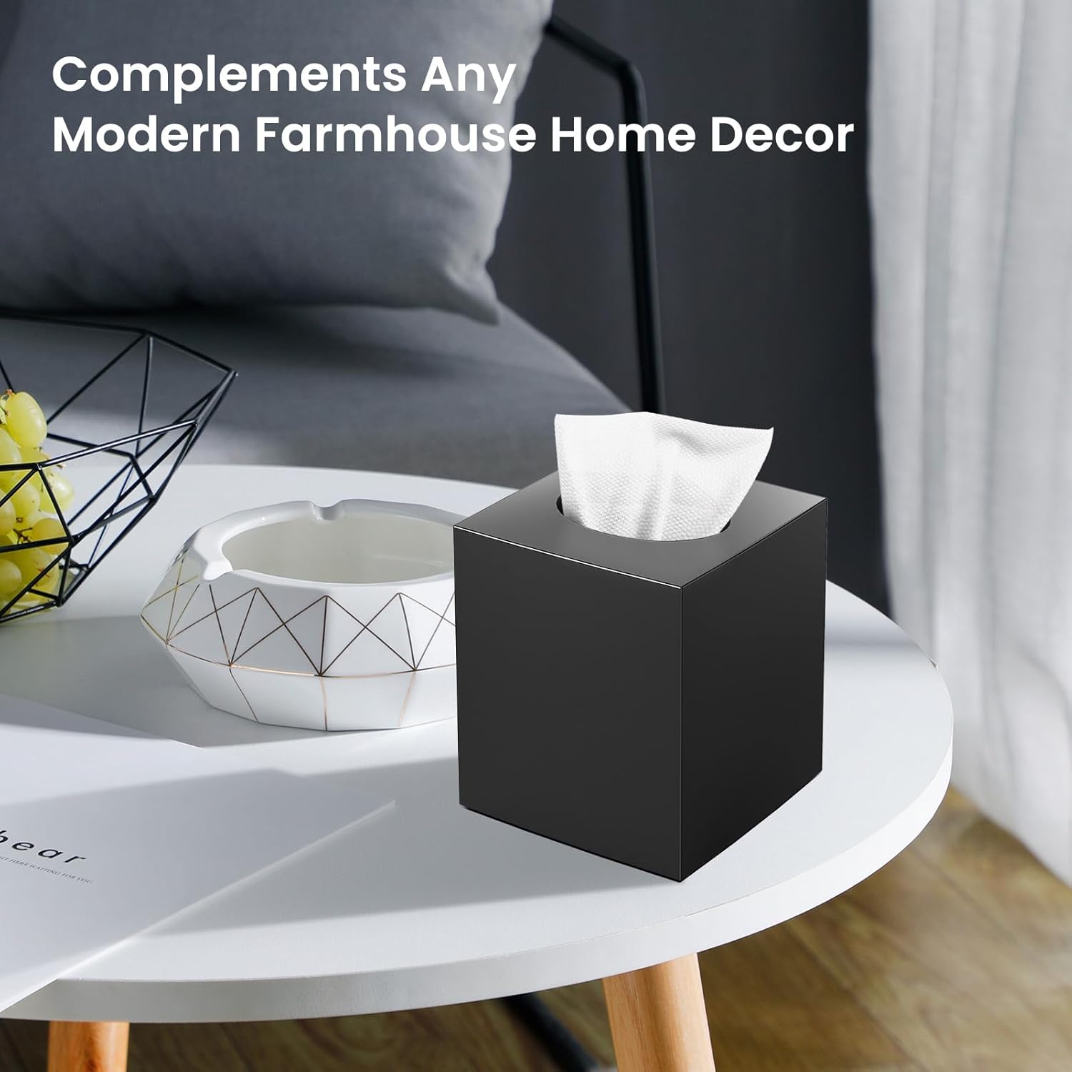 Tissue Box Cover, Square Modern Facial Acrylic Tissue Holder Napkin Di