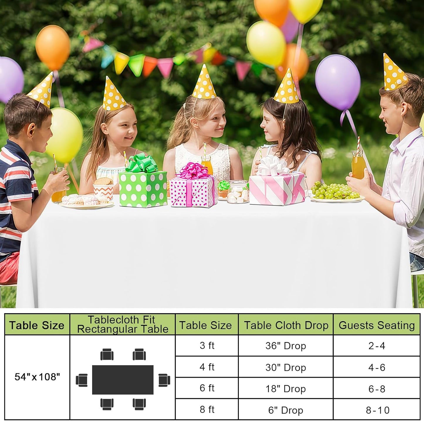 Smiry Disposable Table Cloth - 6 Pack, 54 x 108 Inch Waterproof Rectan