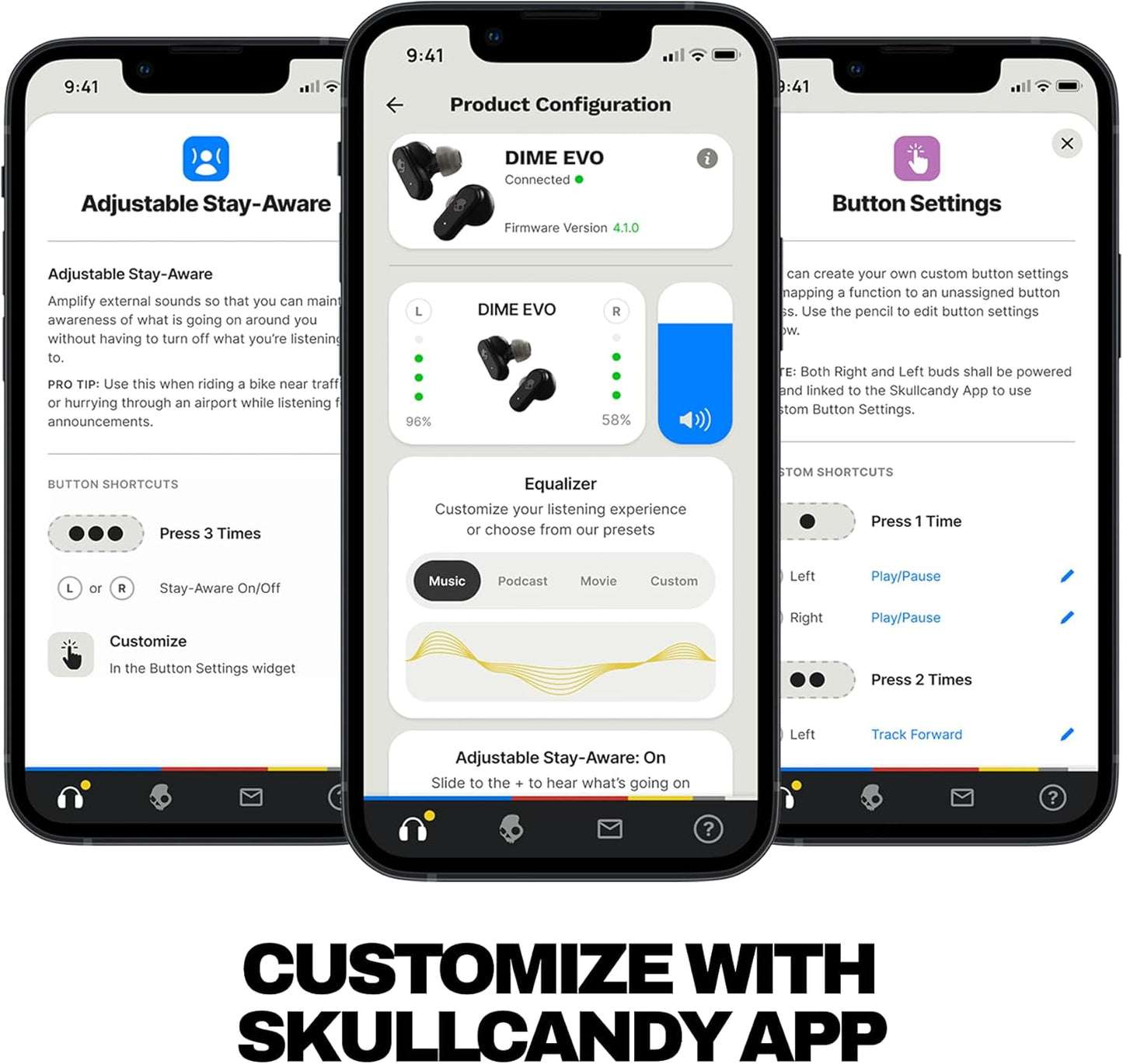 Skullcandy Dime Evo Wireless Earbuds, Bluetooth Headphones, Noise Isol