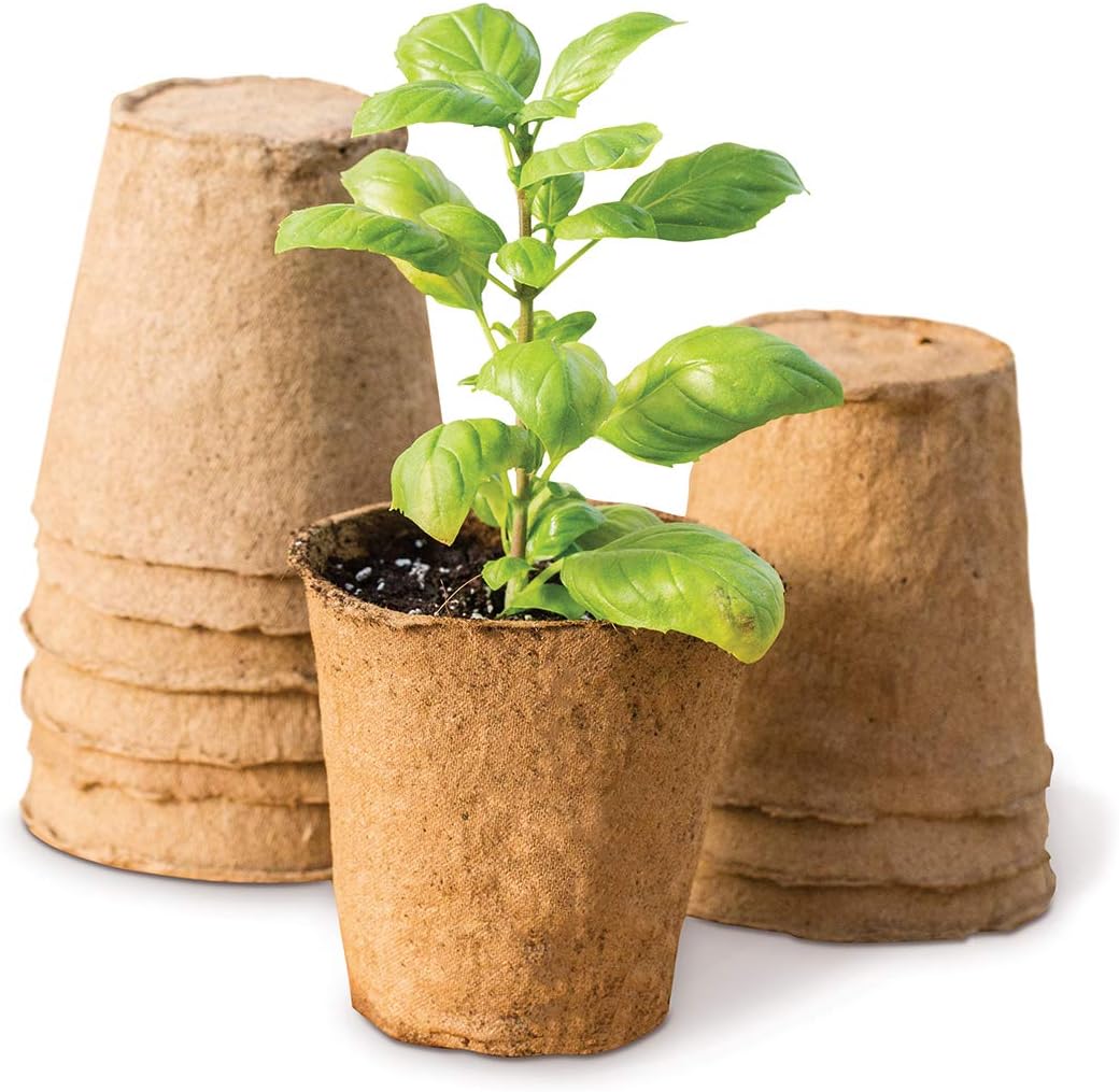 Burpee Biodegradable Fiber Potting Pots for Seed Starting, Eco Friendl