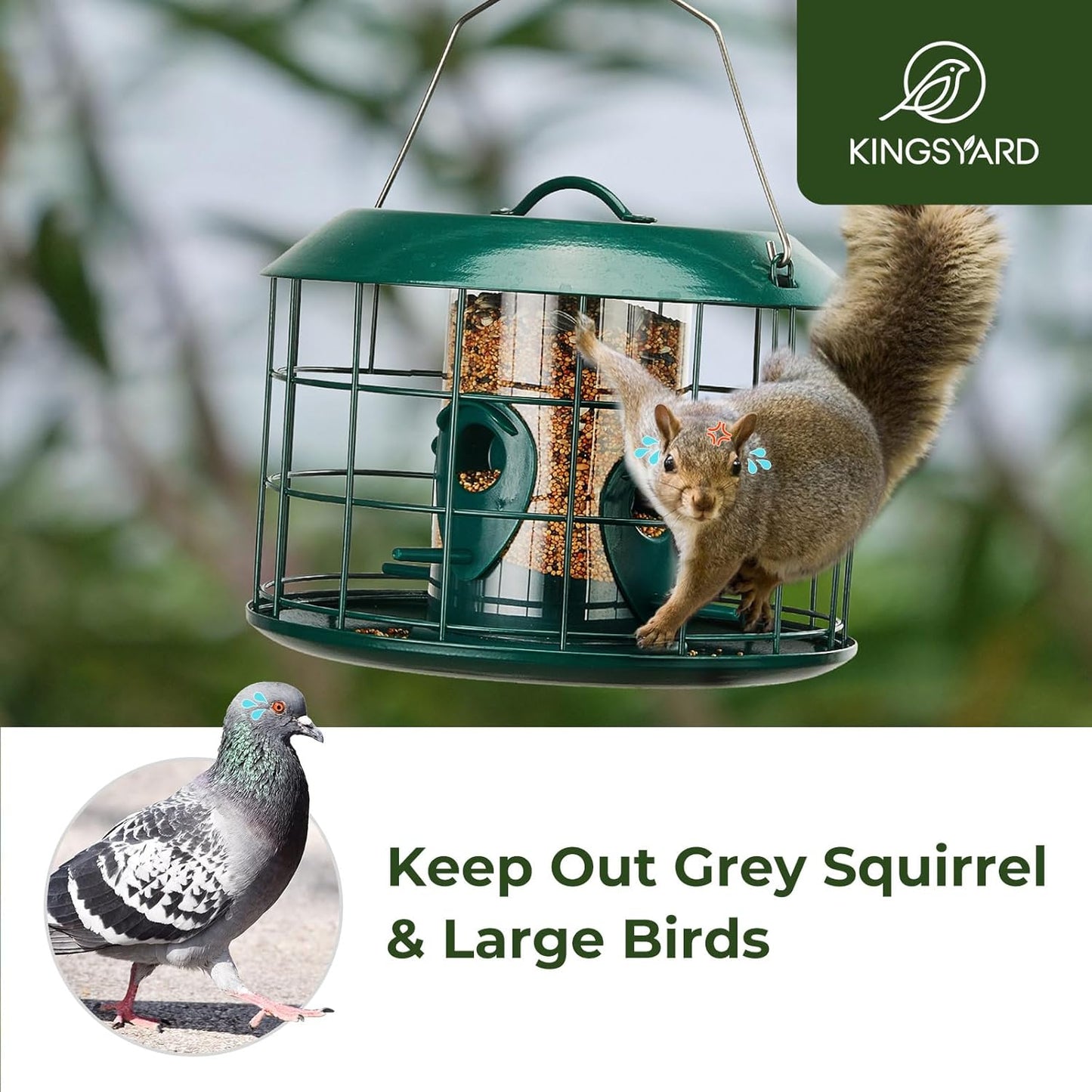 Kingsyard Tube Squirrel Proof Bird Feeders for Outdoor Hanging, Metal 
