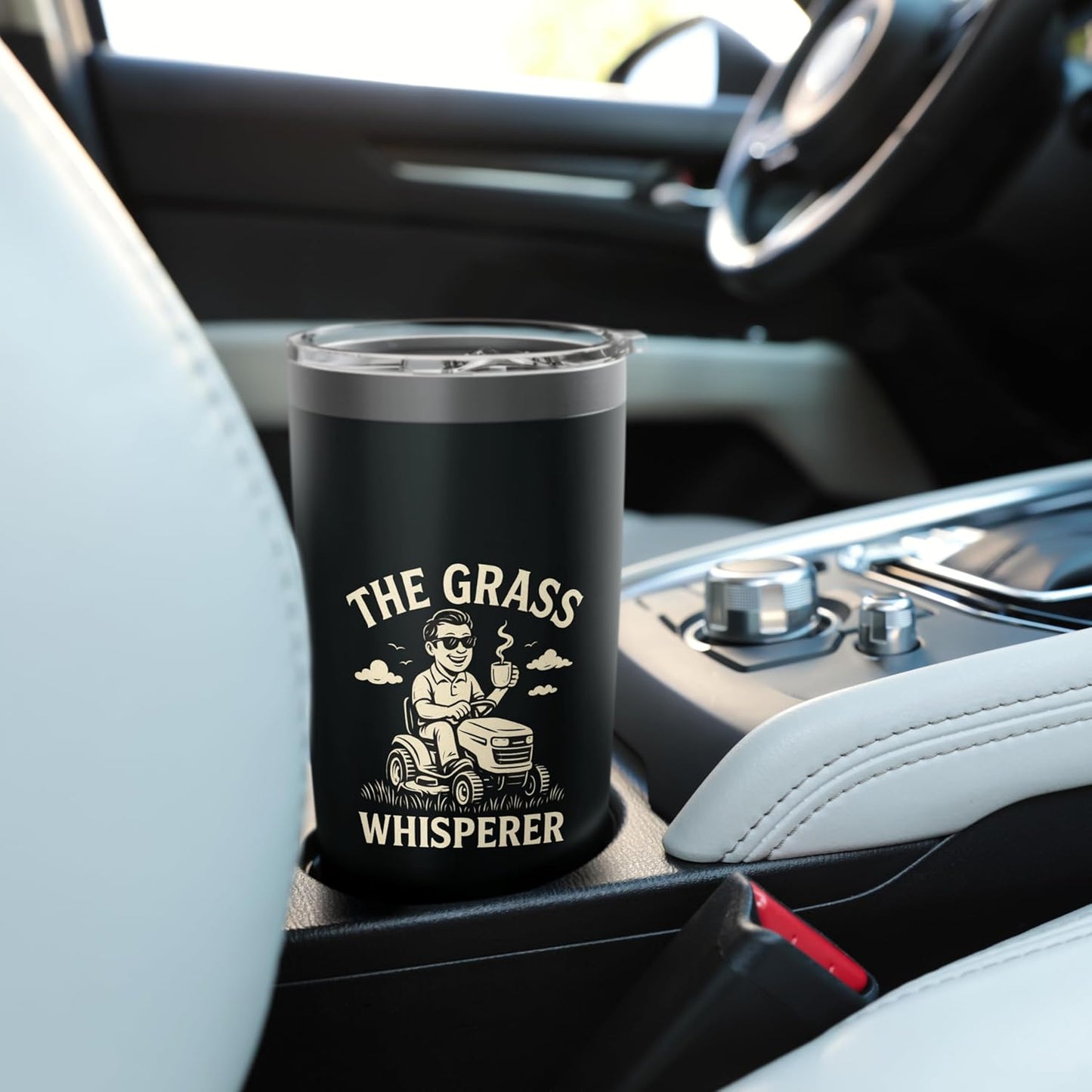 The Grass Whisperer Lawn Mowing Humor Stainless Steel Insulated Tumbler