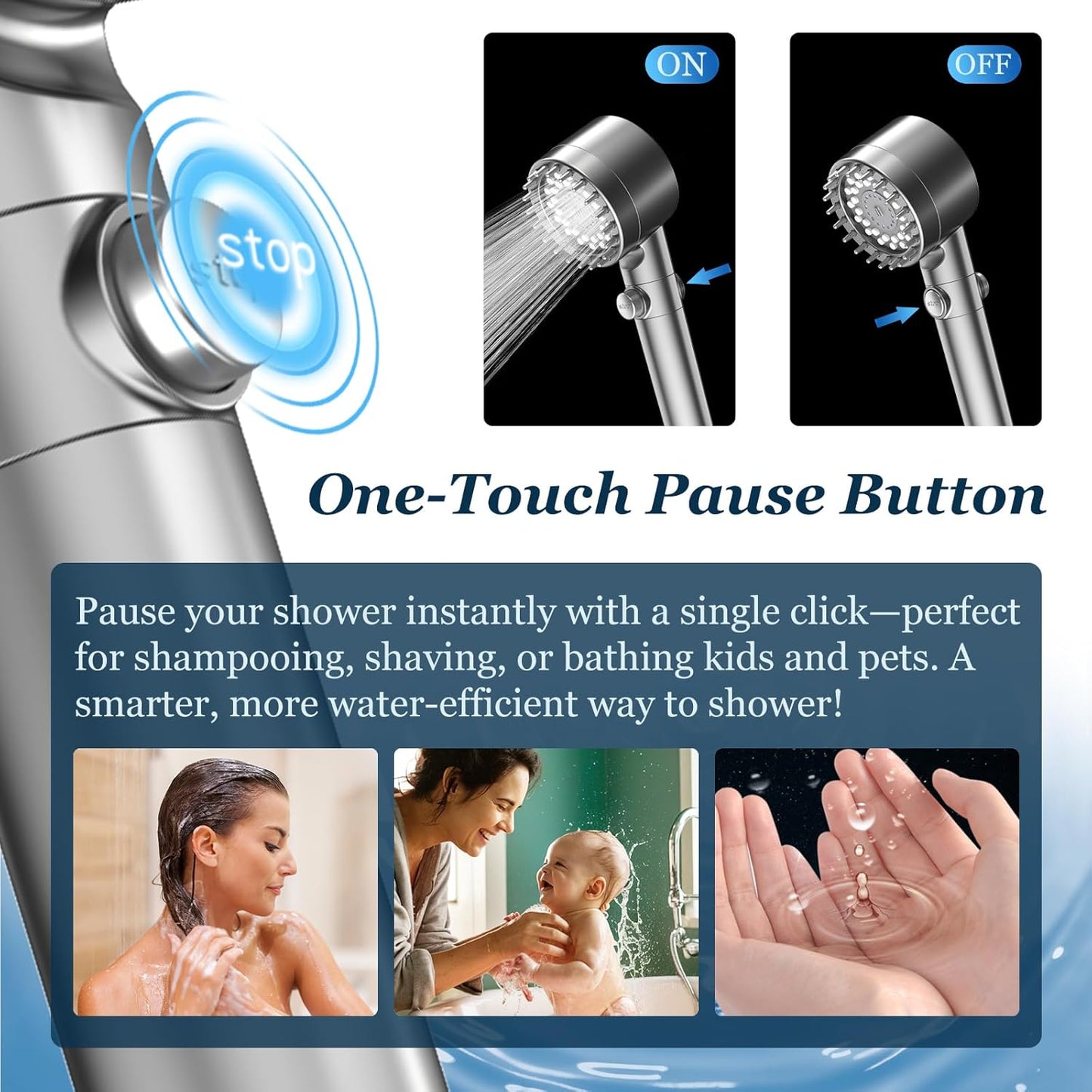 FEELSO Filtered Shower Head with Handheld, High Pressure 4 Spray Showe