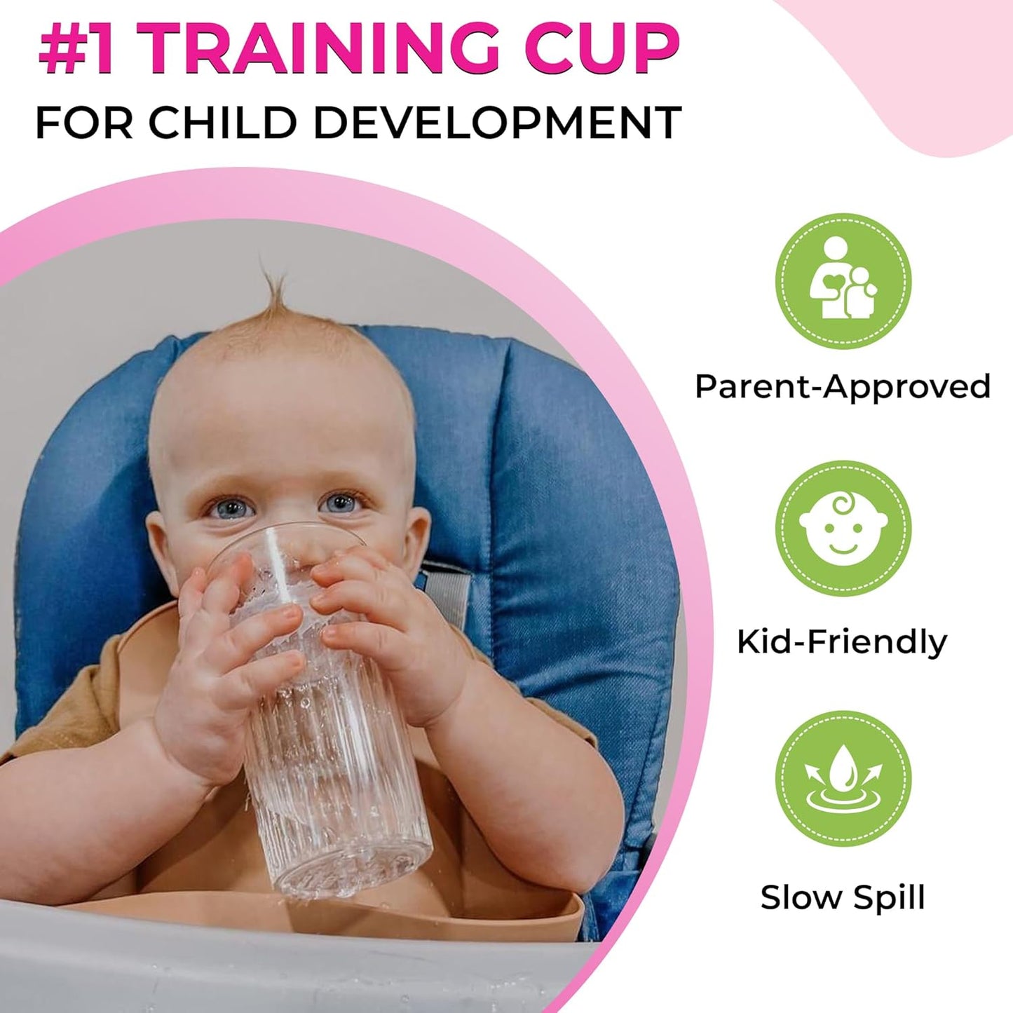 BUNDLE: Reflo Smart Cup (Clear 1-Pack) Open Training Cup, Toddler Cup,