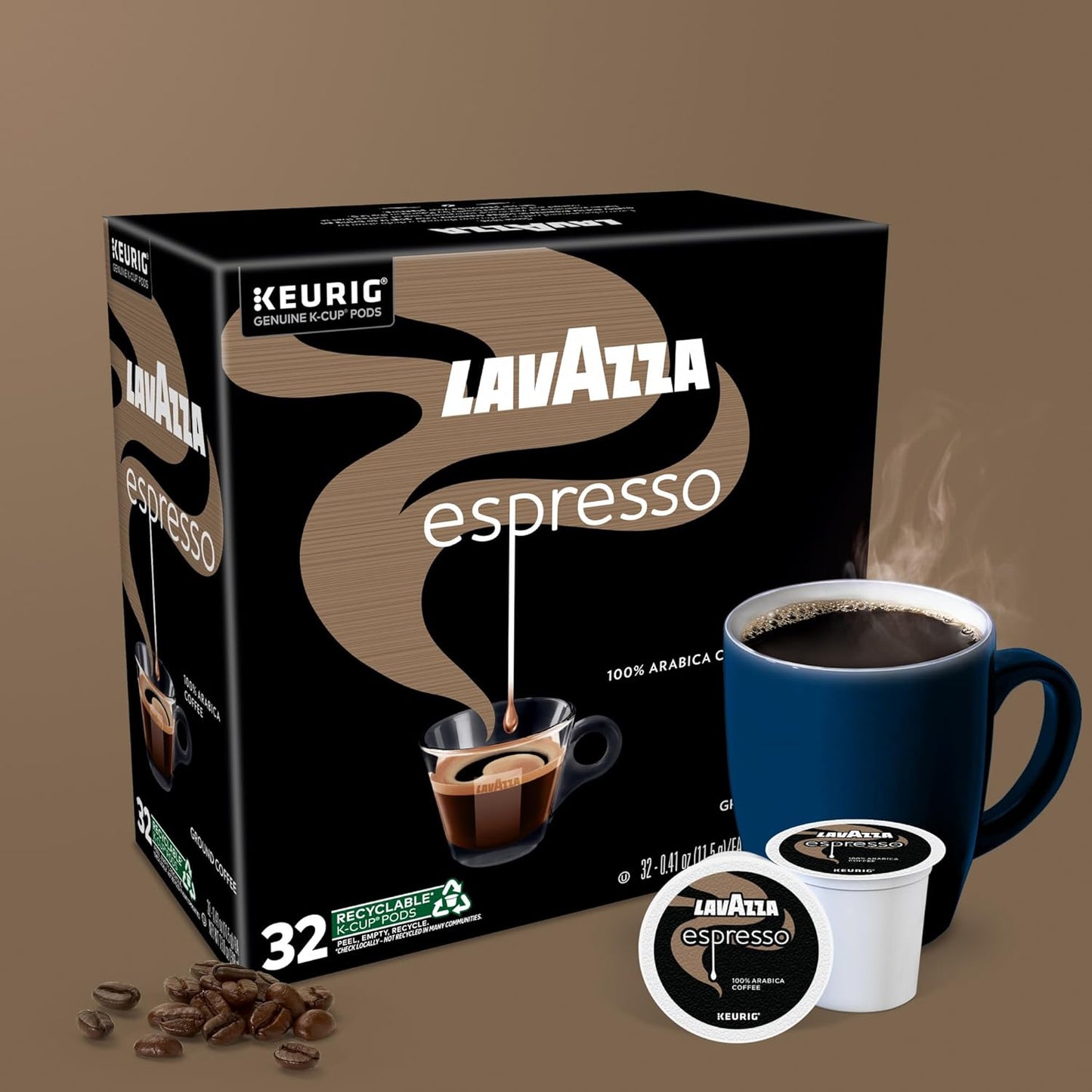 Lavazza Espresso, Single-Serve Keurig K-Cup Pods, Medium Roast Coffee,
