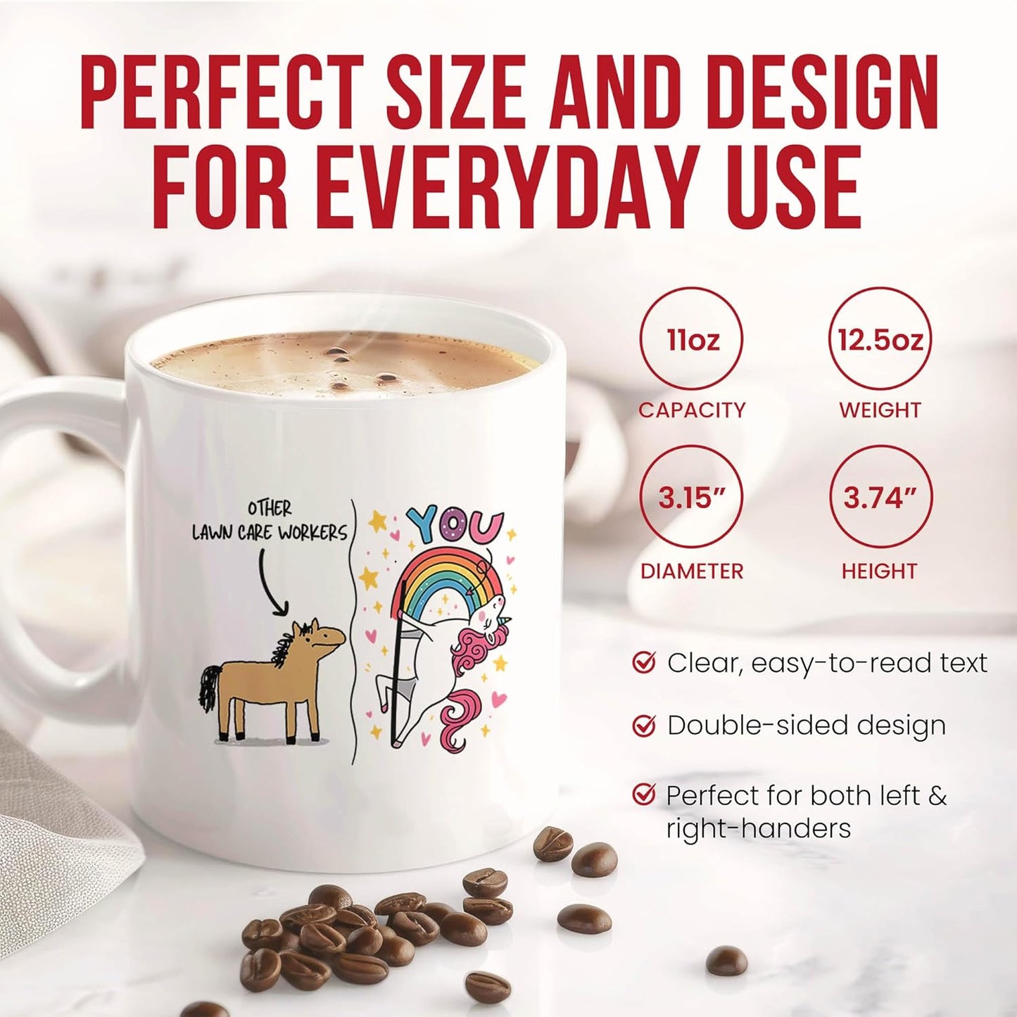 Other Lawn Care Workers Unicorn Mug - Gardening Enthusiast Coffee Cup - Funny Gift From - Tea Mugs - Specialist Cups - 11 Oz Ceramic Gifts For Birthday, Him, Her, Christmas, Appreciation Day, Outdoor