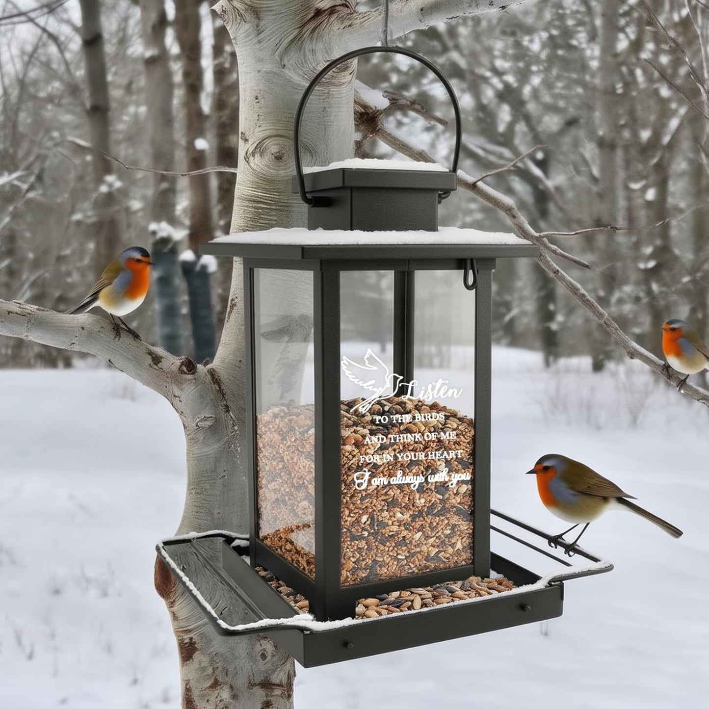 Memorial Bird Feeders for Outdoors, Sympathy Gifts for Loss of Loved One Dad Mom, Remembrance Condolences Bereavement Funeral Gift Idea, Grief Home Decor Sorry Loss Outside Garden