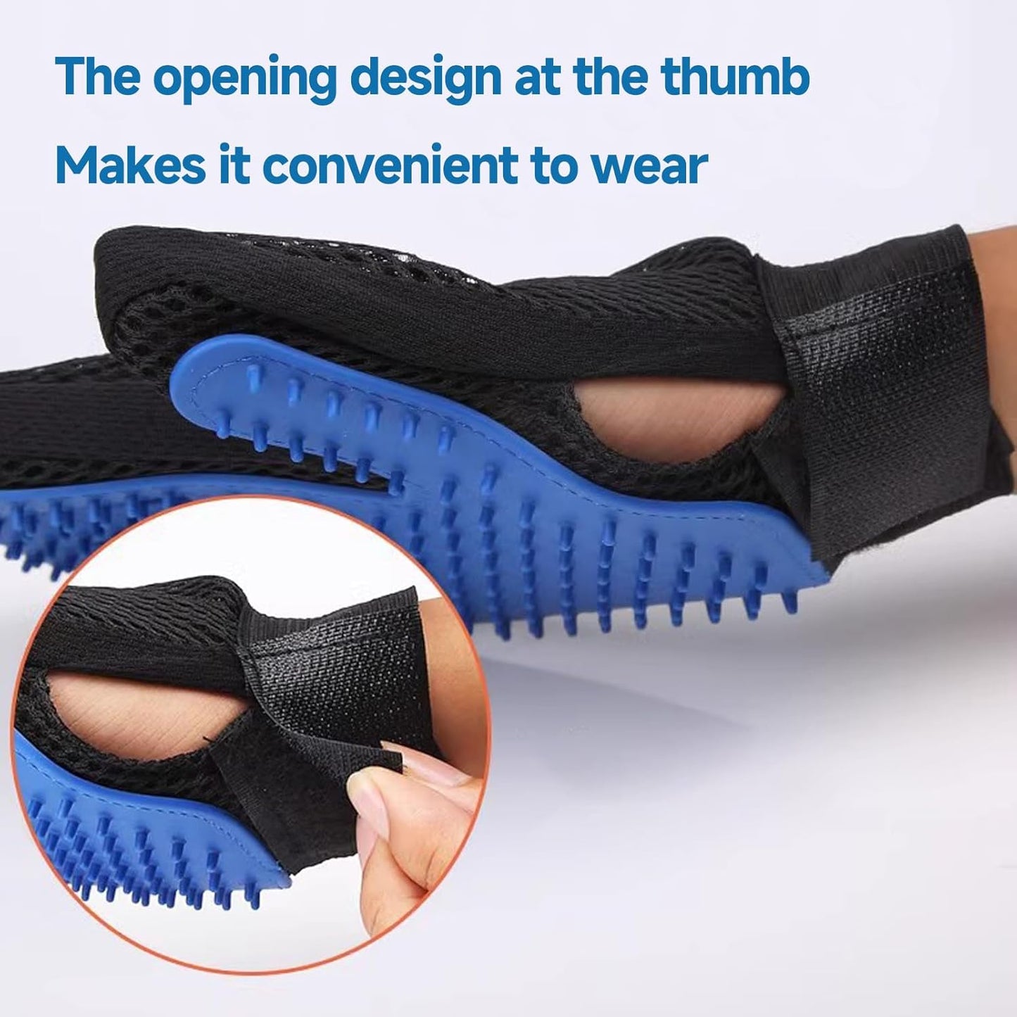 Pet Hair Removal Glove for Dogs & Cats, 2-in-1 Deshedding Brush & Mass