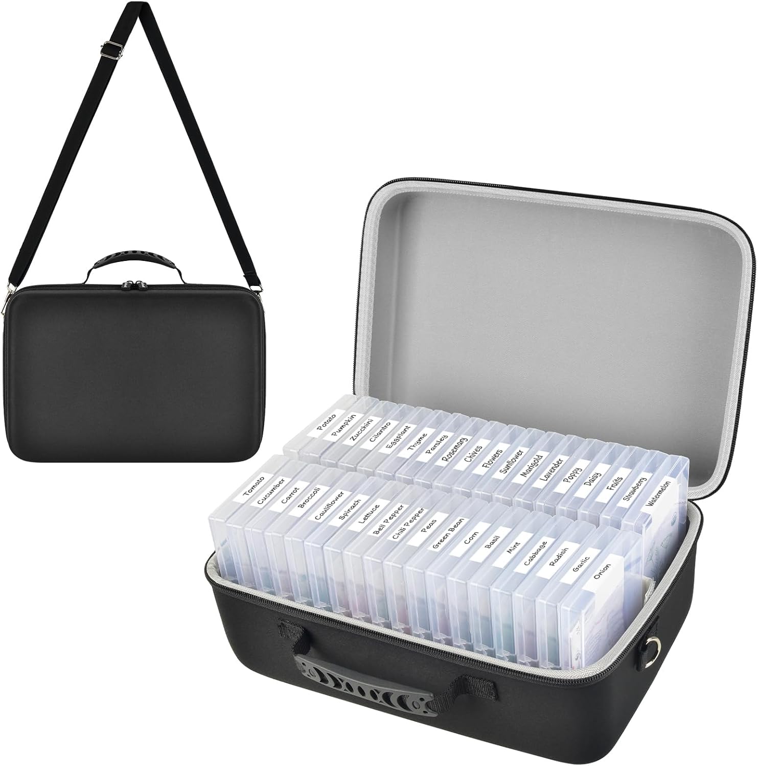 [Boobowl] 36 Slots Seed Storage Organizer, Hard Shell Seed Holder with
