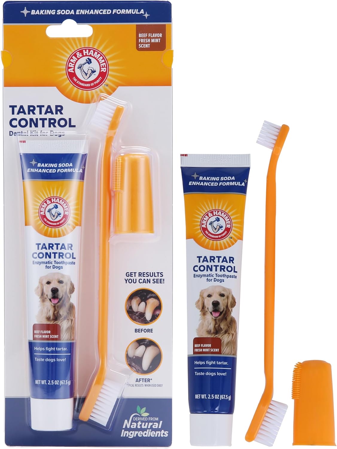 Arm & Hammer for Pets Tartar Control Dog Dental Kit, Enzymatic Toothpa