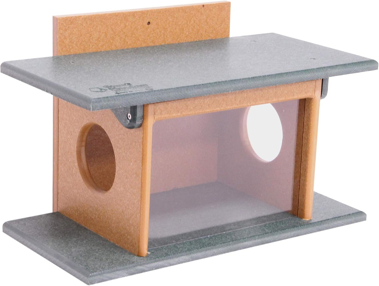 AmishToyBox.com Squirrel Feeder - Feed Squirrels Corn, Peanuts, and Nuts - Easy-Fill Design (Turf Green/Cedar)