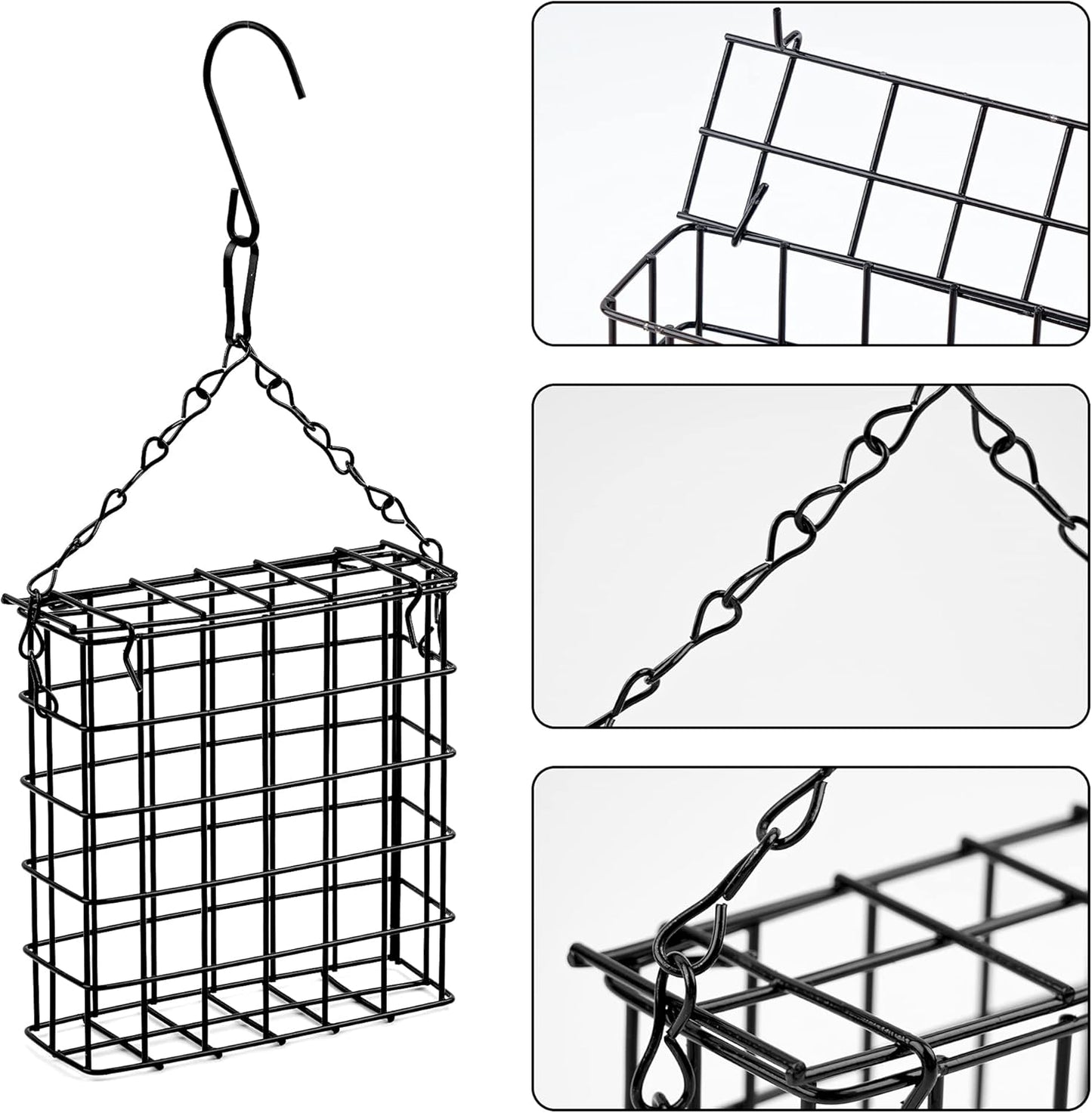 2Pcs Suet Bird Feeders, Outdoor Garden Cages for Outside Hanging, Single Suet Cake, One Suet Capacity