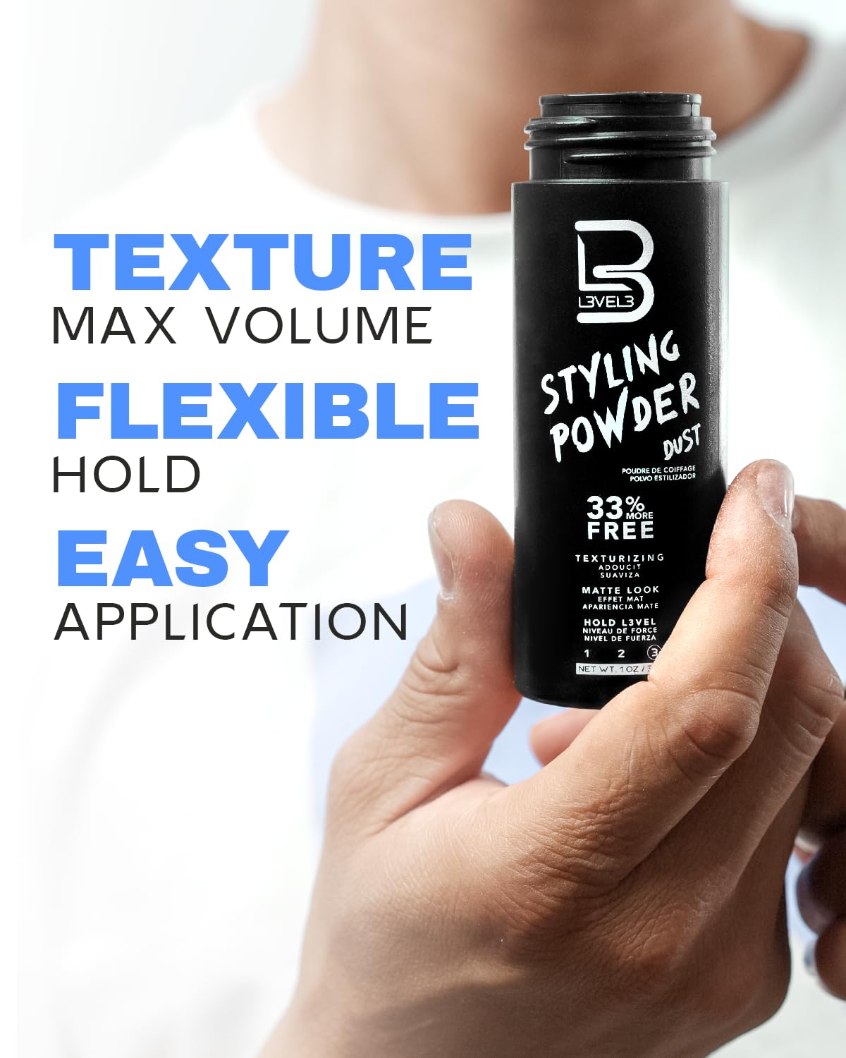 L3 Level 3 Styling Powder - Natural Look Mens Powder - Easy to Apply w