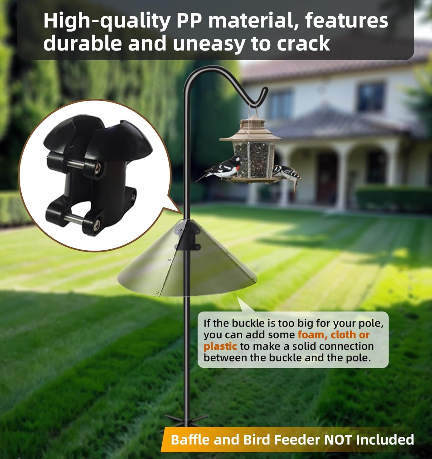 Squirrel Baffle for Bird Feeder Pole 19 inch (1-Pack)