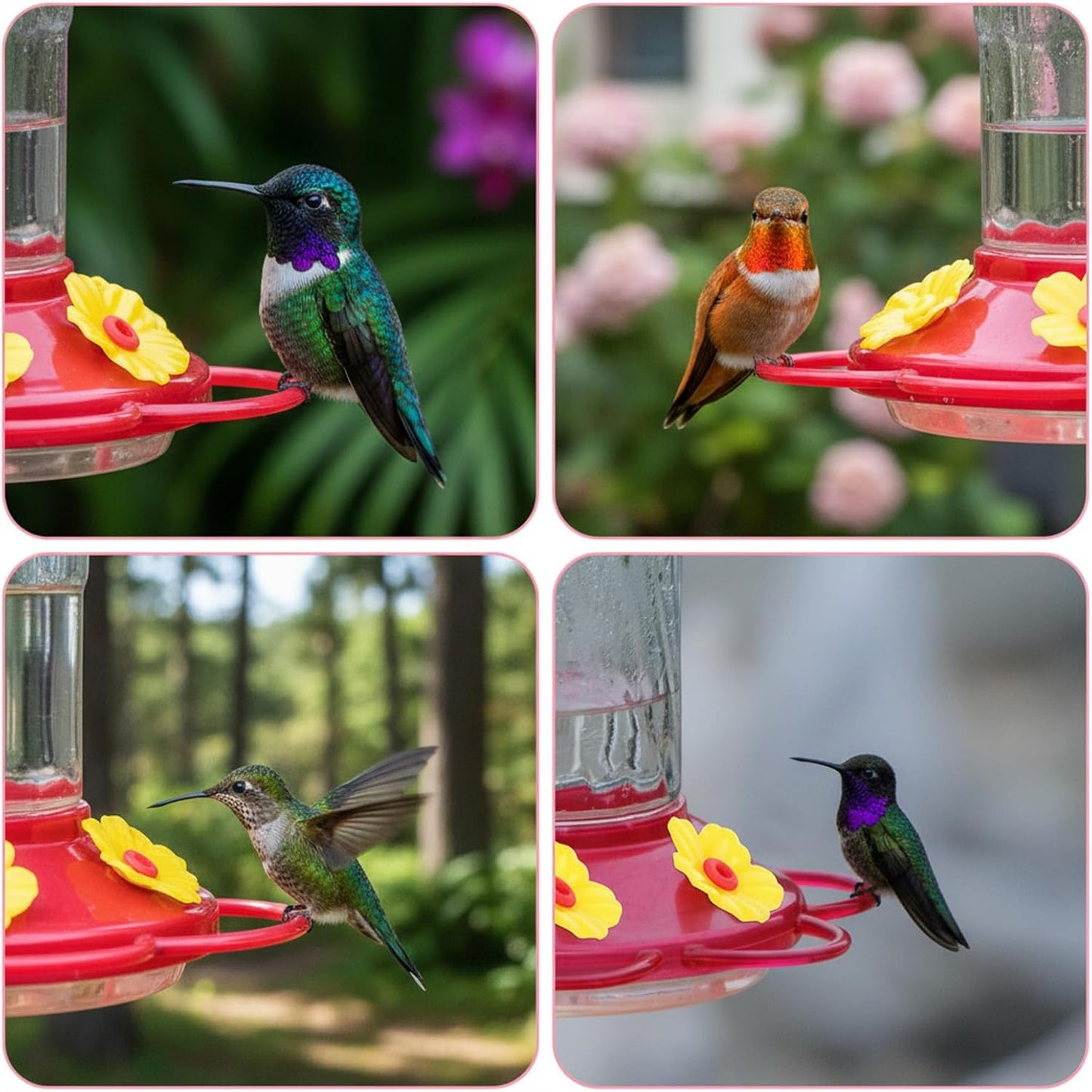 18PCS Replacement Flowers Hummingbird Feeder, Hummingbird Feeder Repla