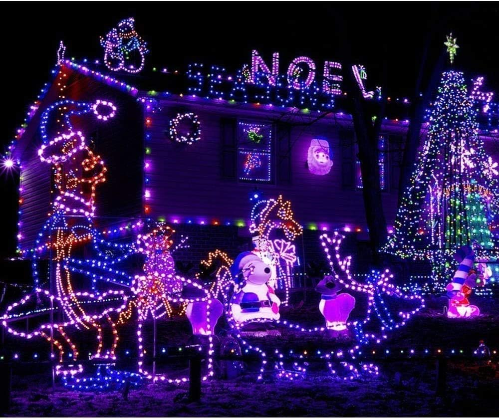 Solar Rope Lights, 500 LEDs 170ft Waterproof Solar Rope Lights with Copper Wire, Patio, Path, Tree, Holiday and Party Decorative (Purple)