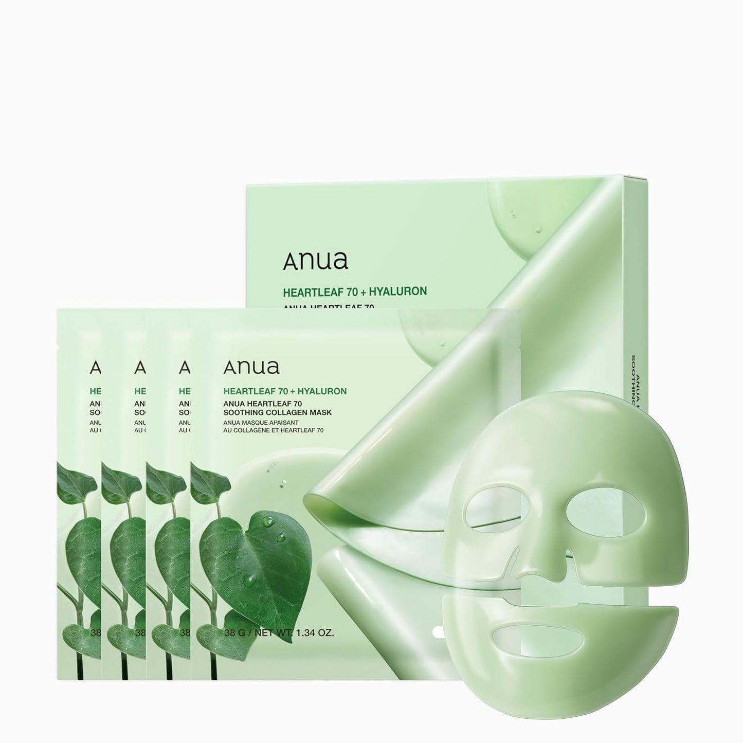 ANUA Heartleaf 70 Soothing Collagen Mask, Overnight Face Mask for Glas